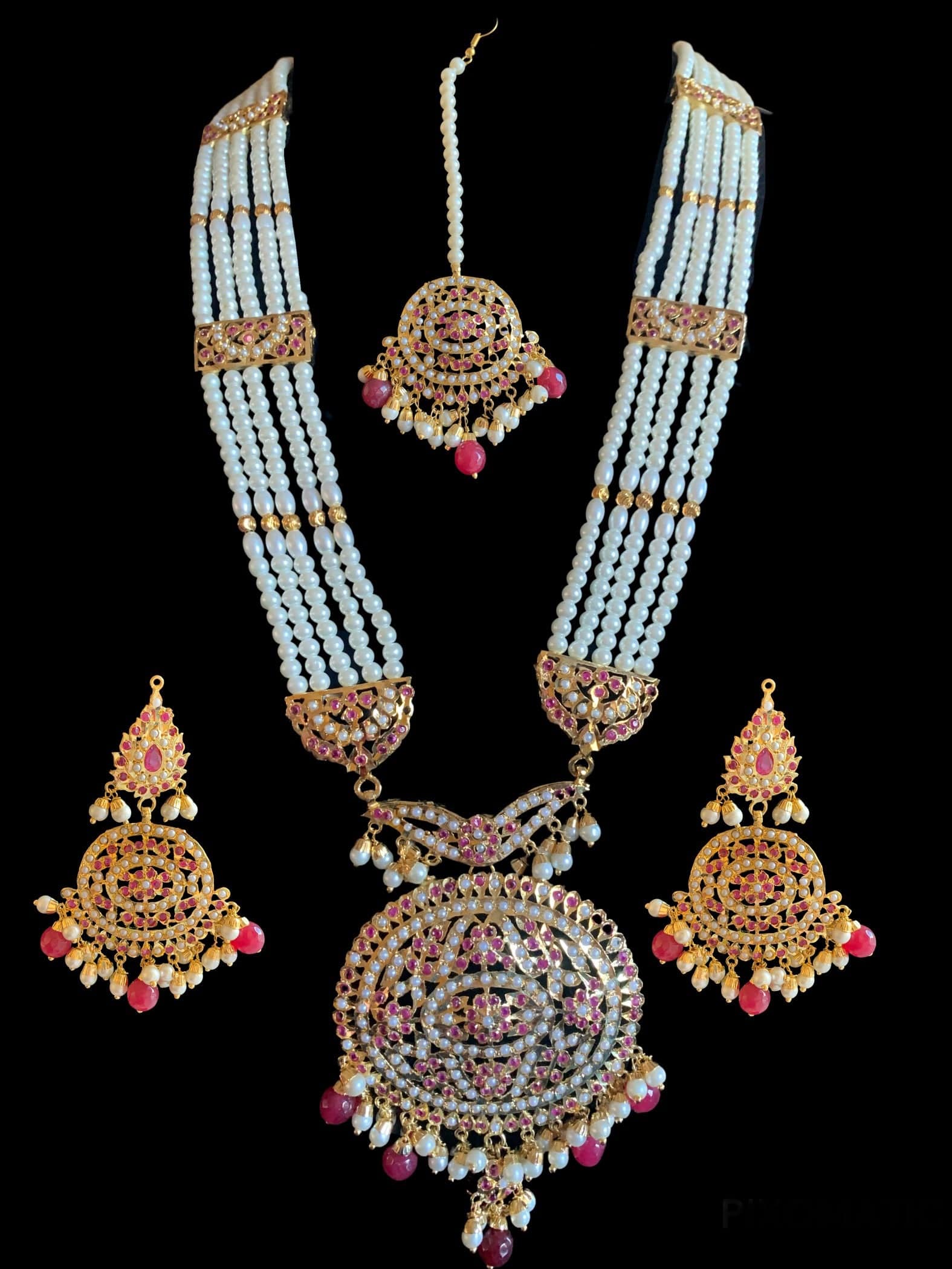 Simran rani haar in ruby with pearls ( SHIPS IN 4 WEEKS )