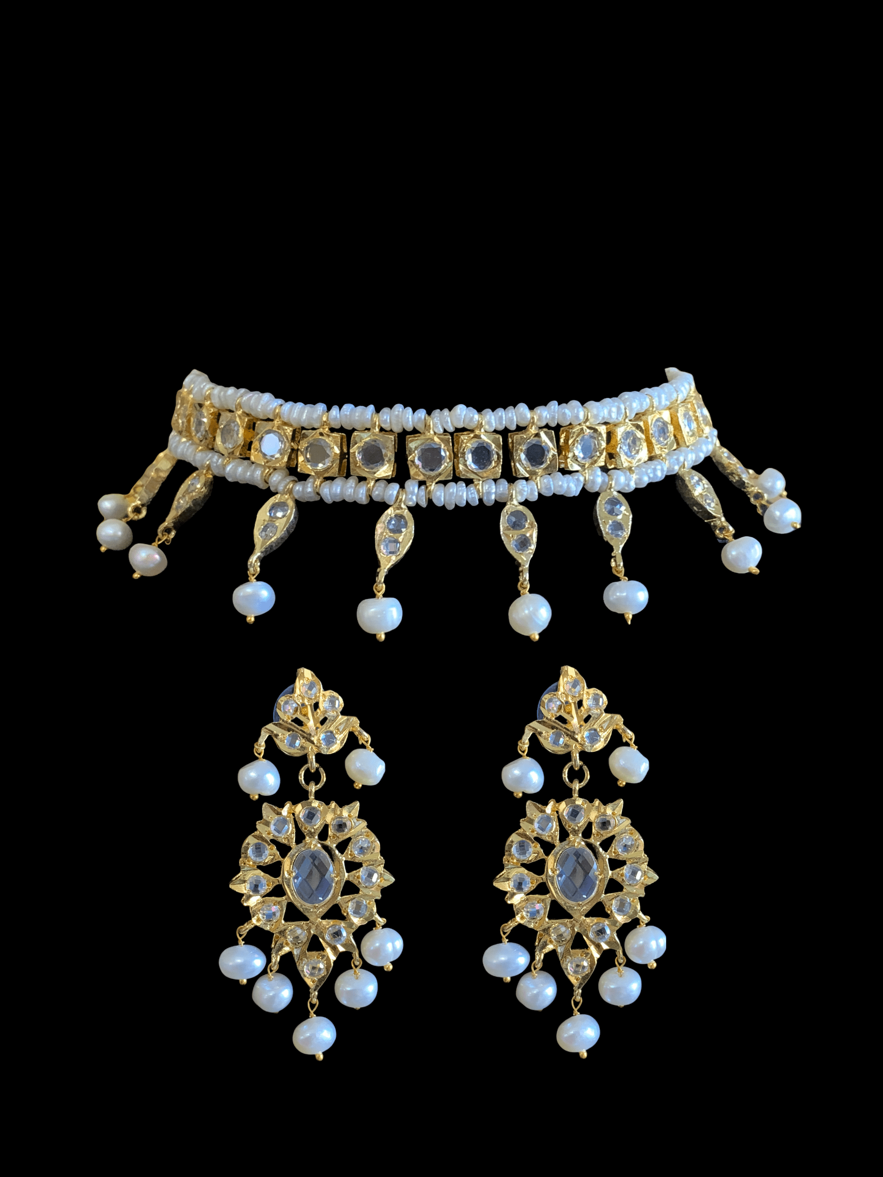 C129 Marina fresh water  pearls necklace set (READY TO SHIP )