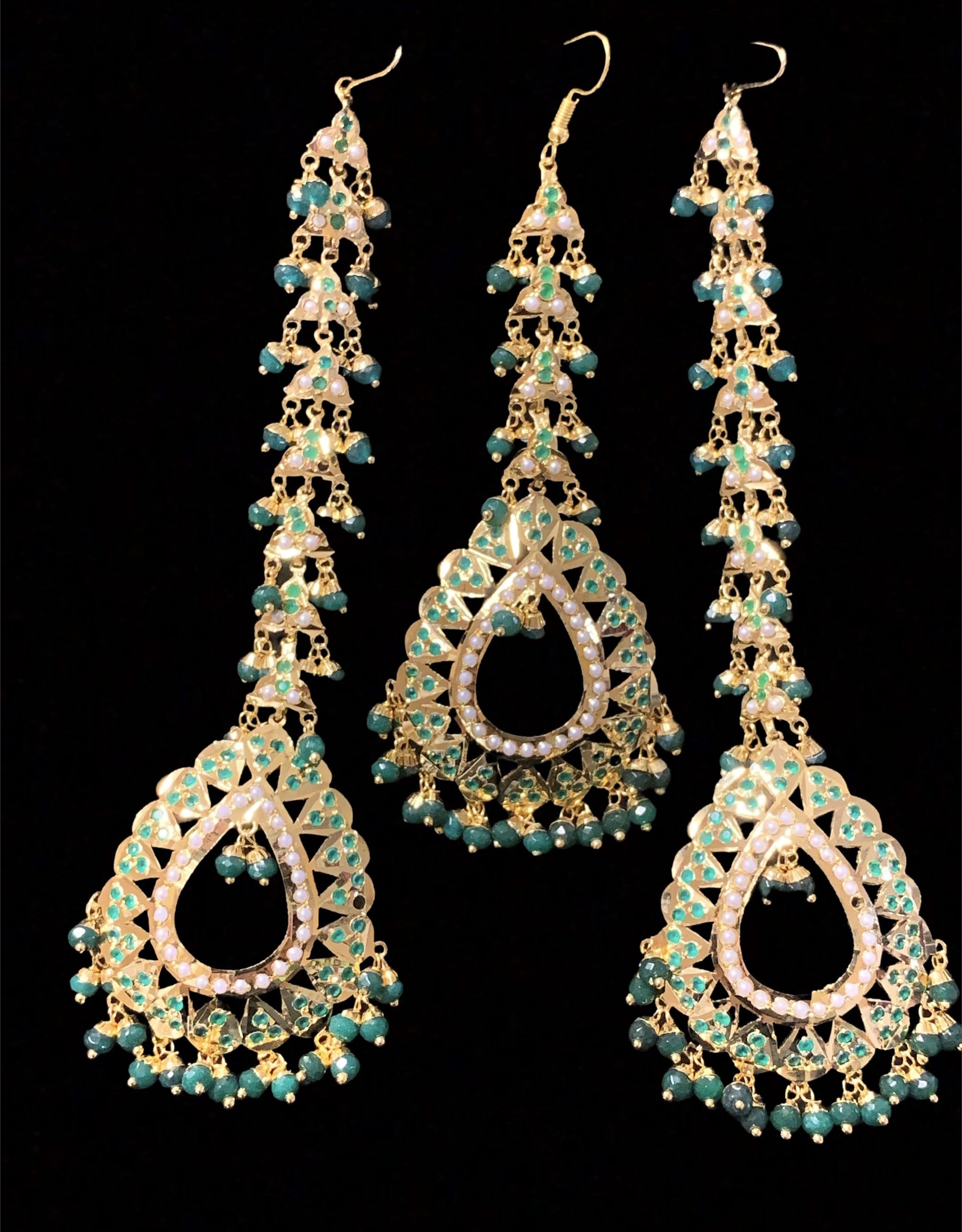 DJET29 Reja earrings tika in green ( READY TO SHIP )