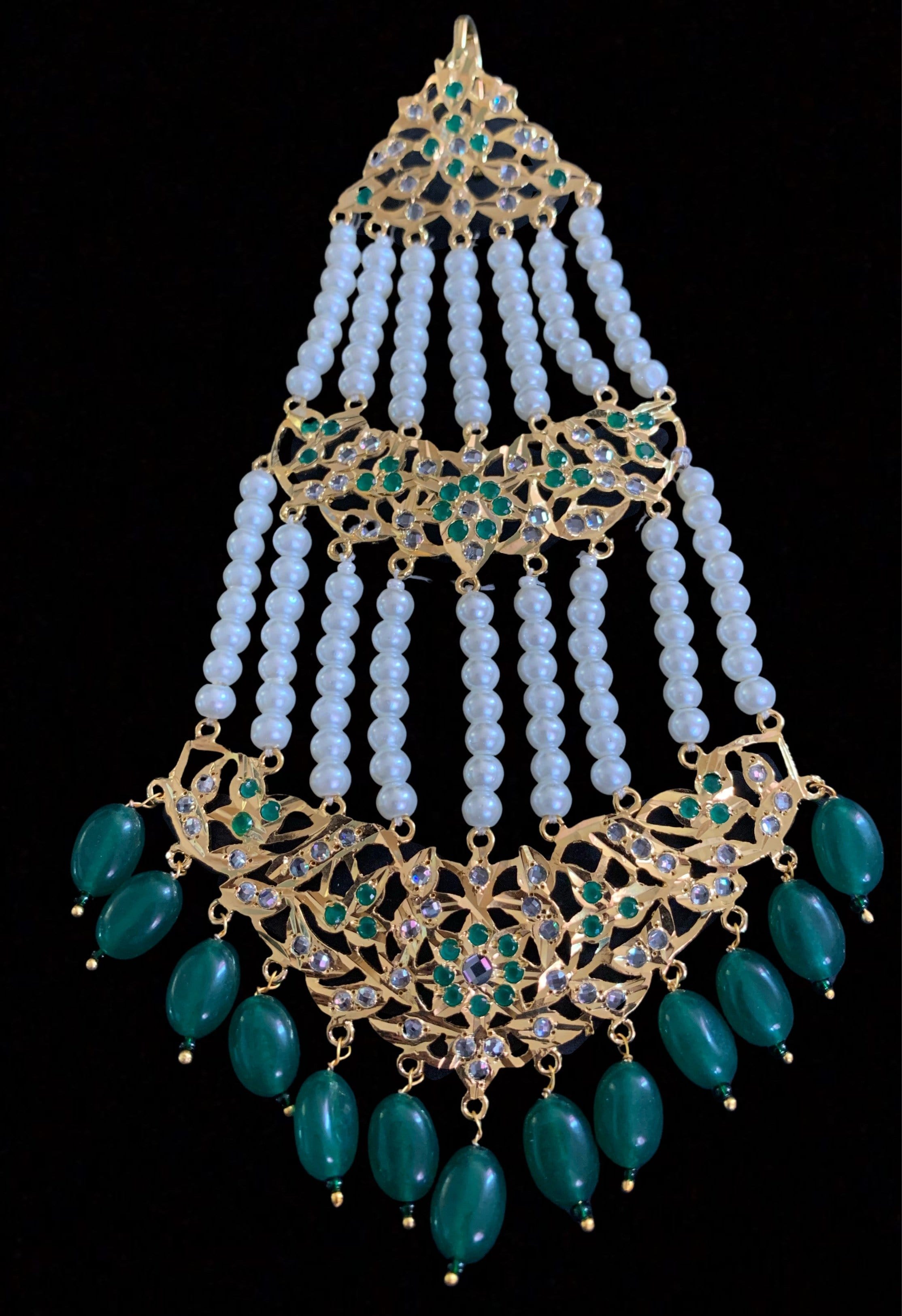 DJHR3 Nisa jhoomar in green ( SHIPS IN 4 WEEKS  )