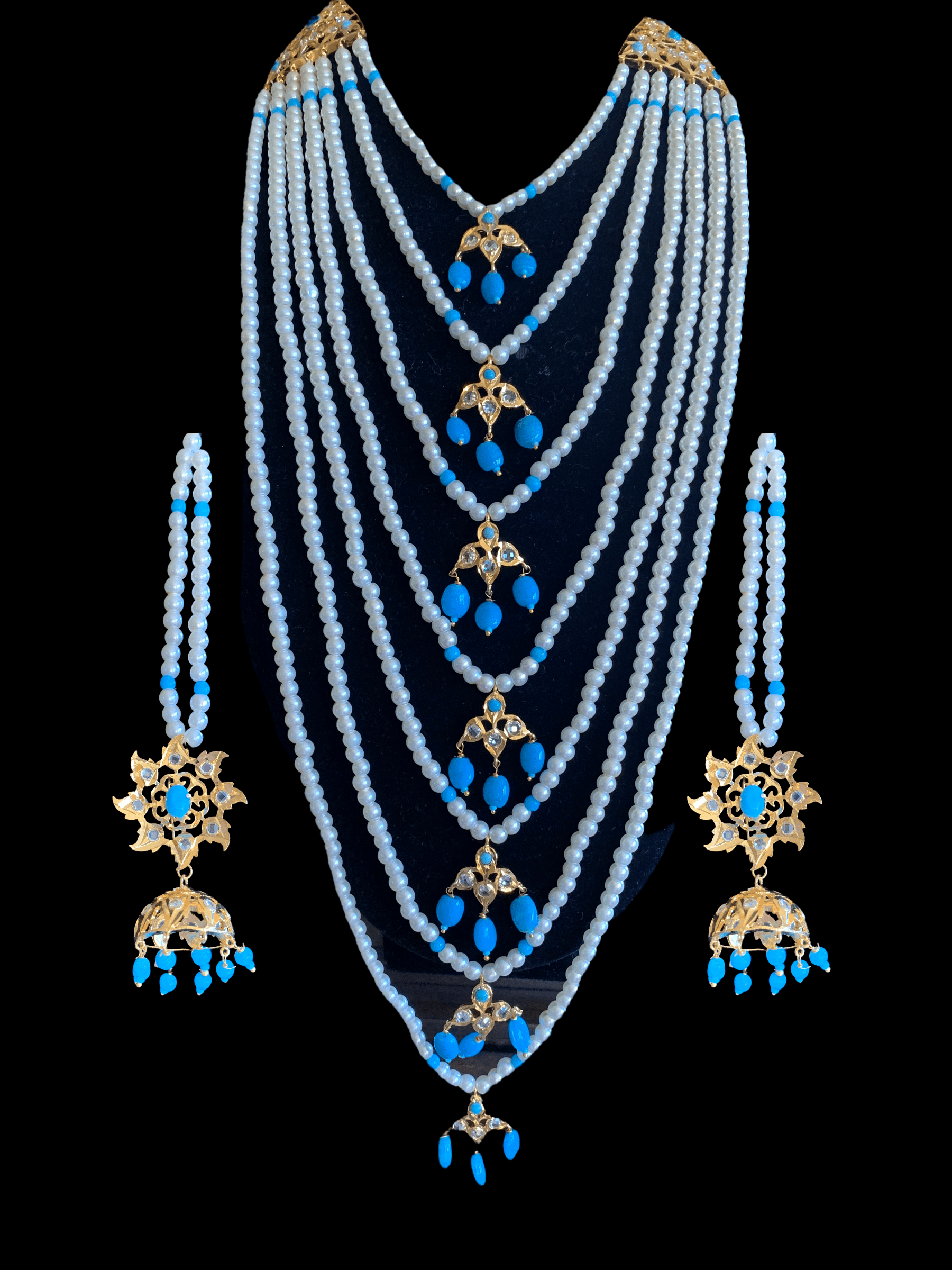 SAT22 Insia Hyderabadi satlada in turquoise or feroza ( SHIPS IN 4 WERKS )