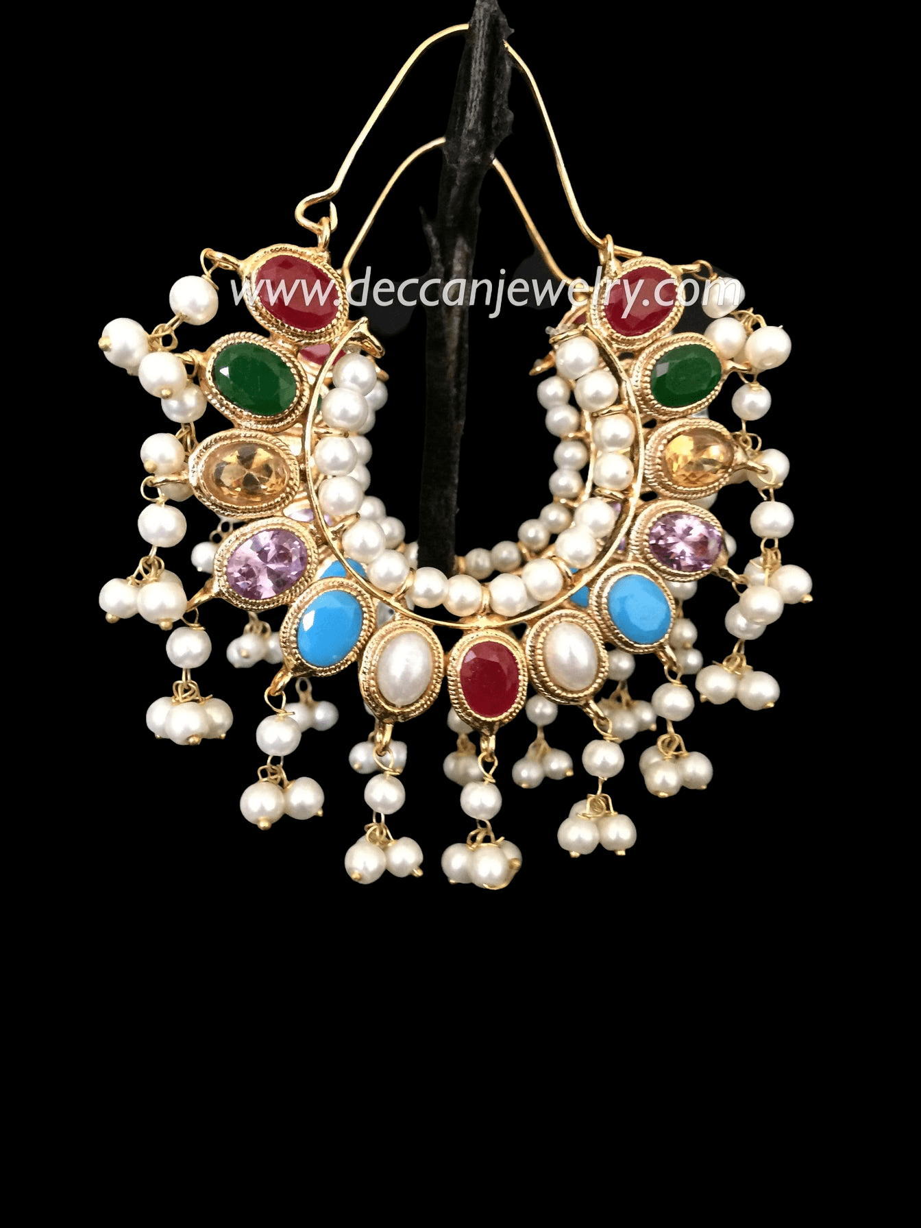 DER26 navratan chandbali  ( READY TO SHIP )