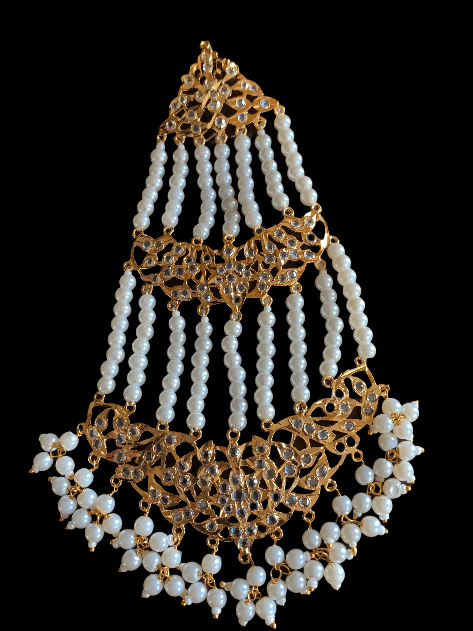 DJHR14  Nisa jhoomar in pearls     ( SHIPS IN 2 WEEKS  )