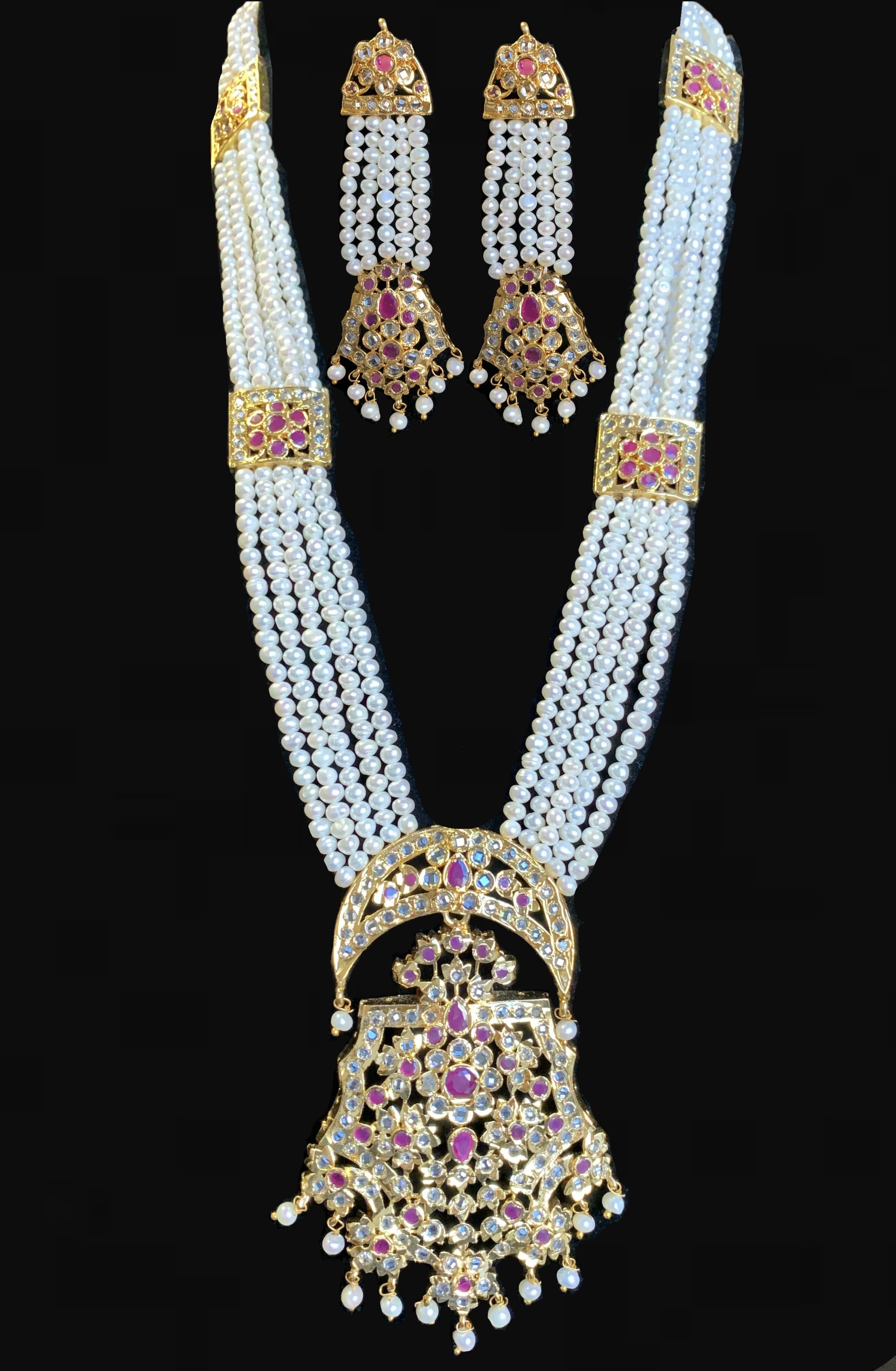 Dua hyderabadi Rani haar in fresh water pearls ( SHIPS IN 4 WEEKS  )