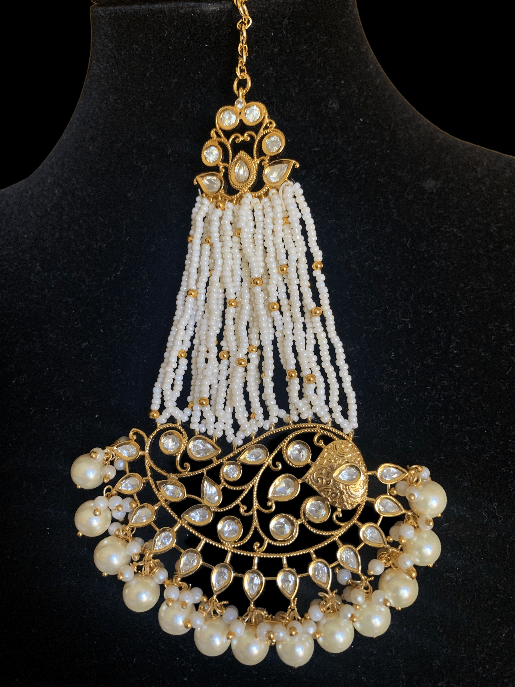 DJHR29  polki jhoomar - pearls     ( READY TO SHIP )