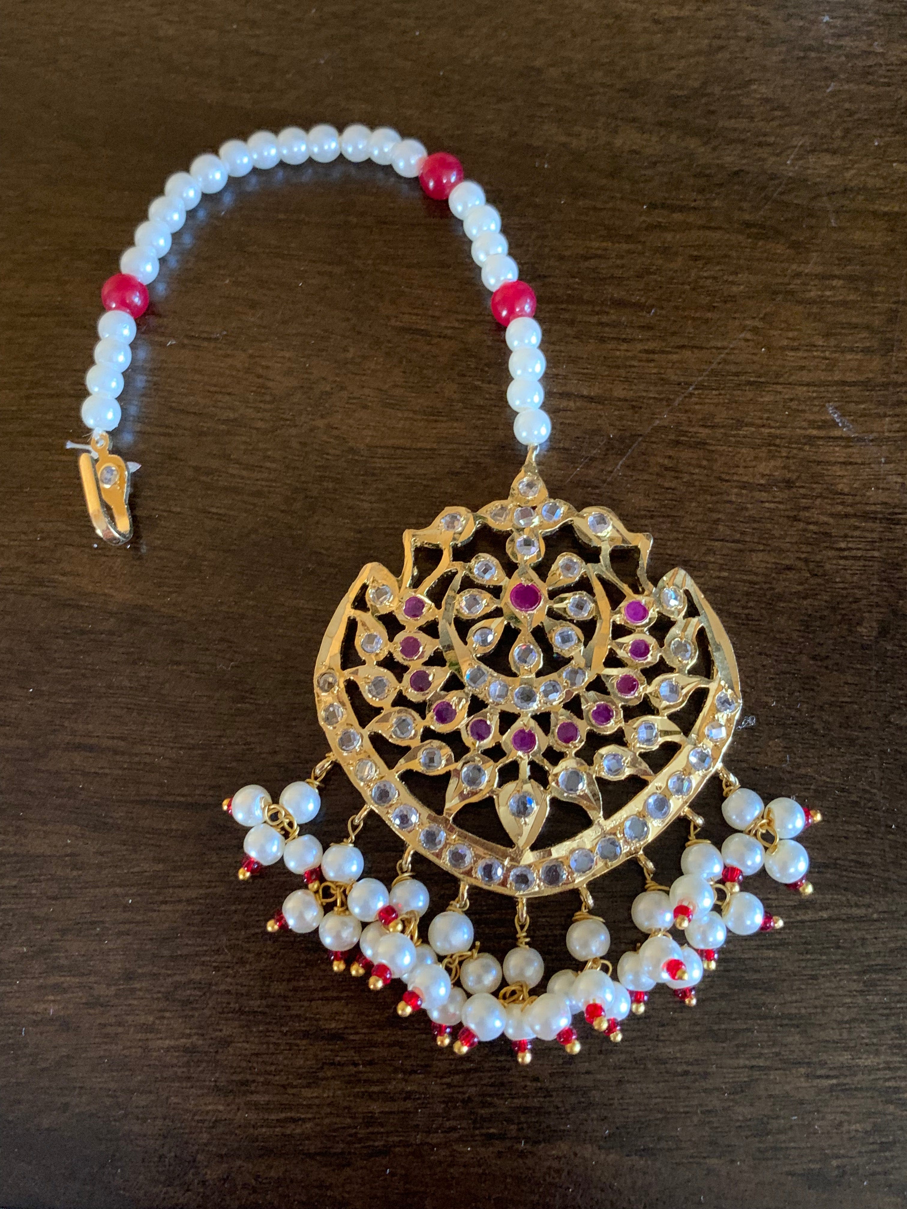 DJTK116 Shana tika / tikka In rubies ( READY TO SHIP )