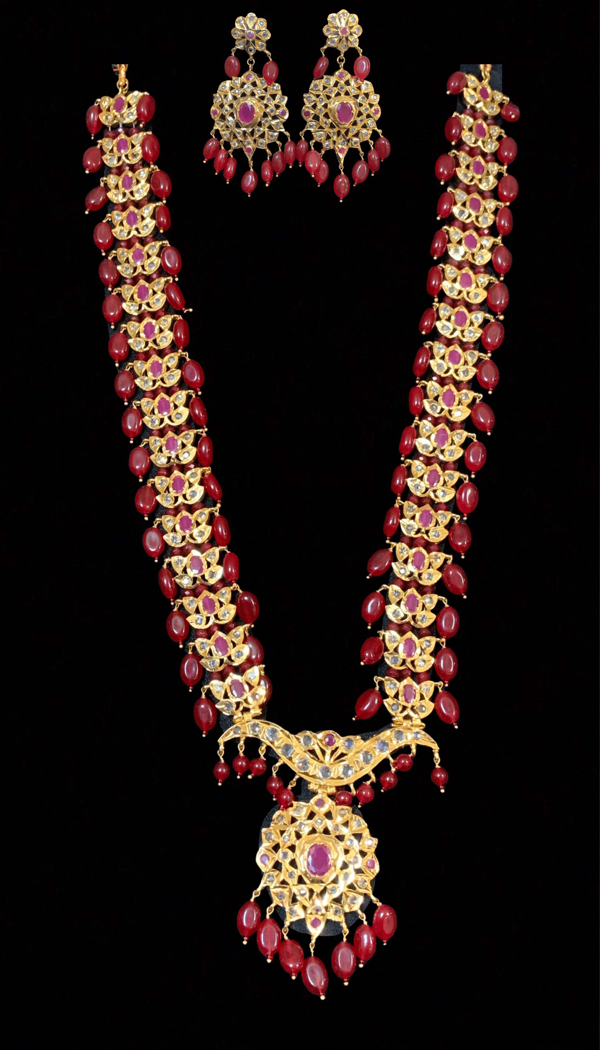 LN48 Asif jaahi rani haar in rubies ,( SHIPS IN 4 WEEKS )