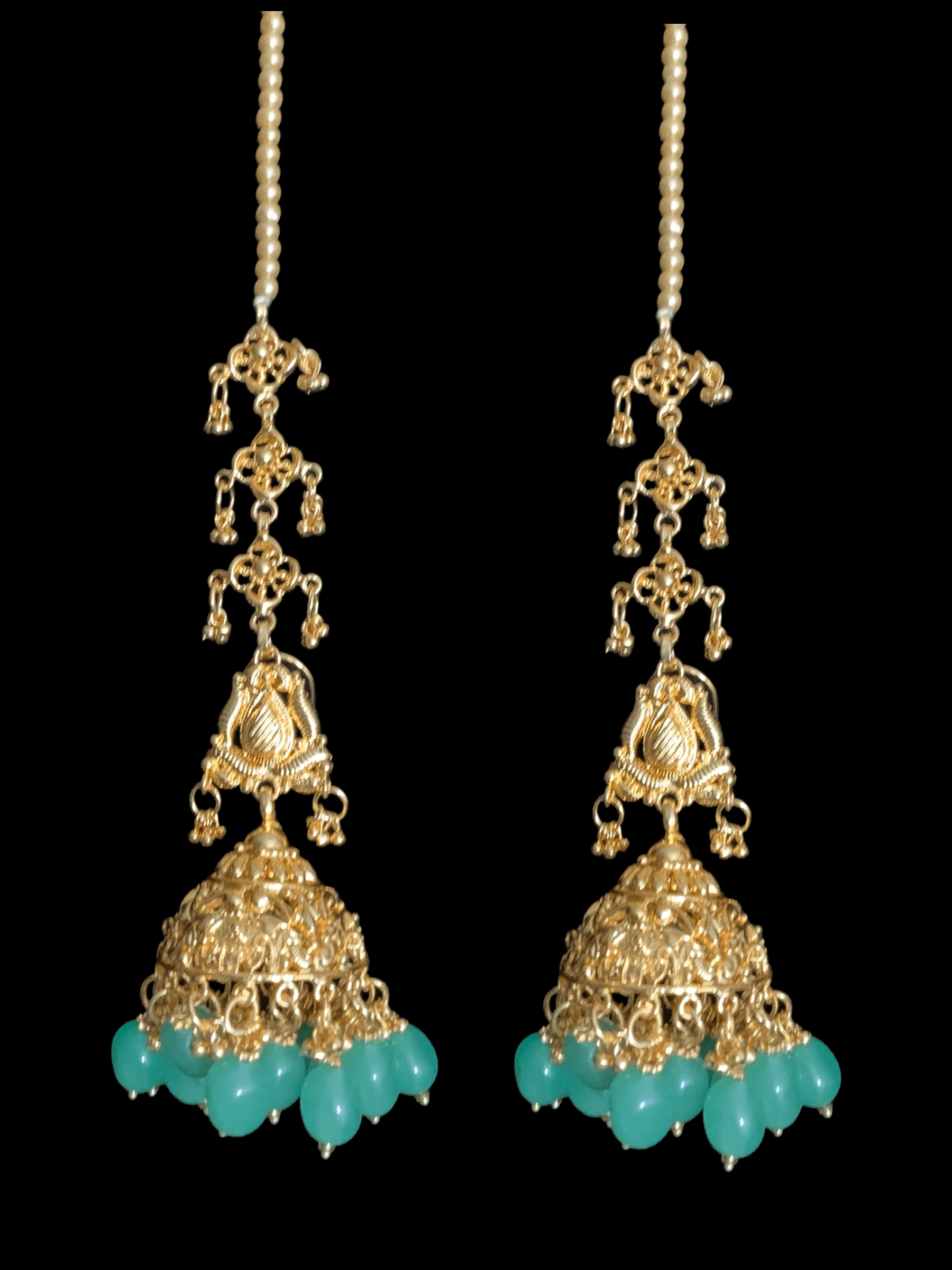 DER323 Sadhna Jhumk Earrings | Handcrafted gold plated earrings  (Ready-to-Ship)