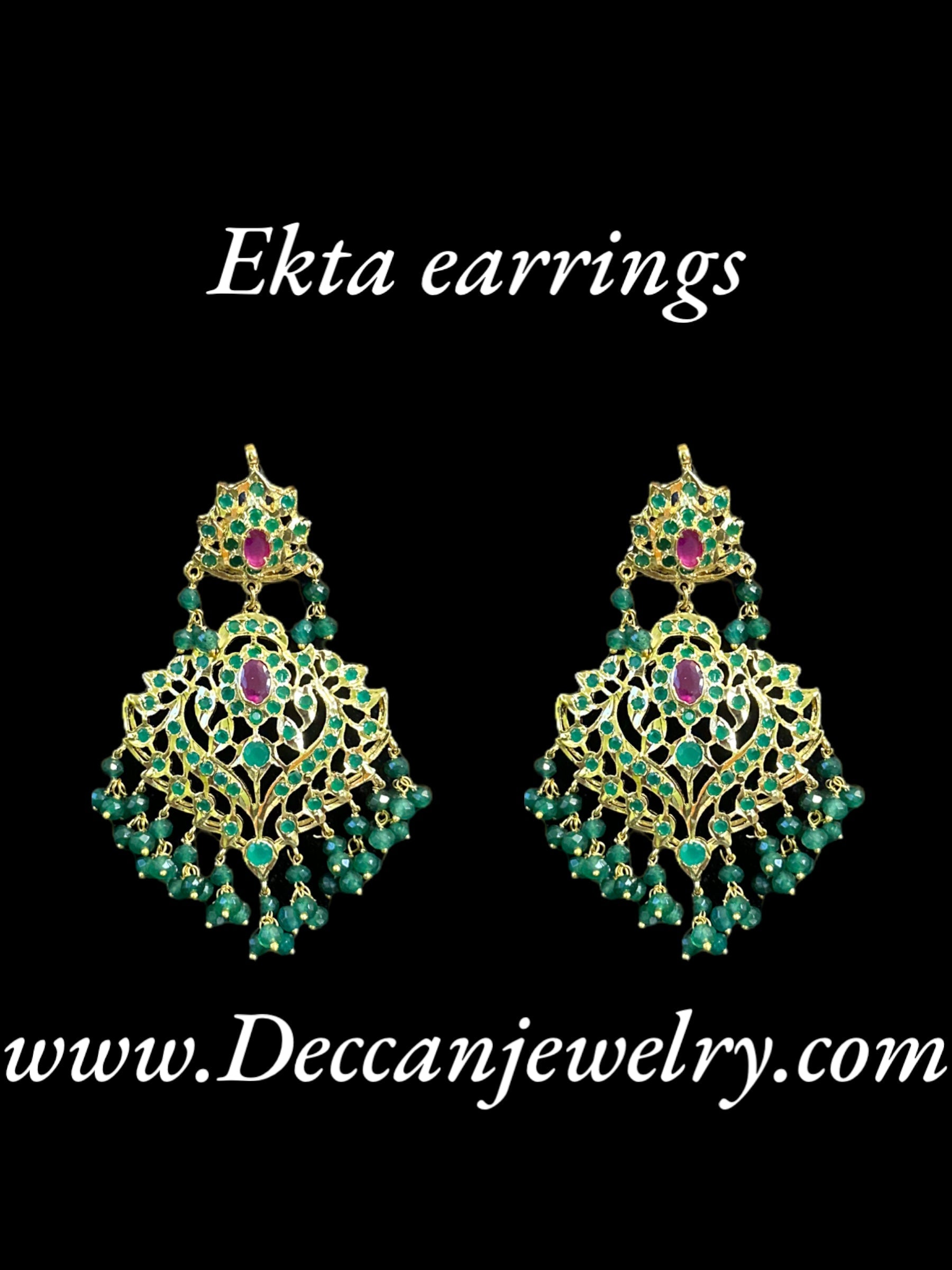 DER391 Ekta ruby emerald earrings ( READY TO SHIP )