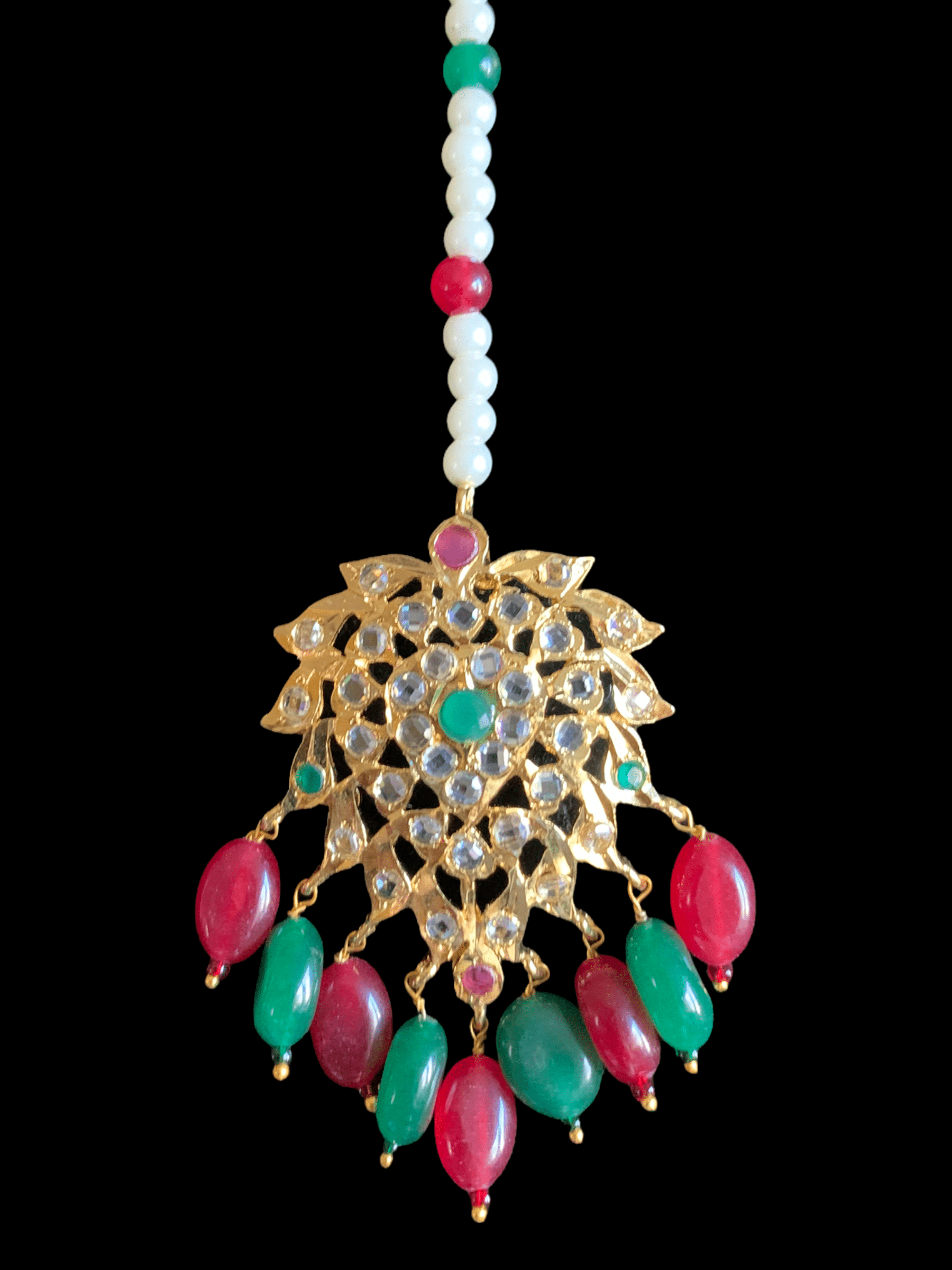 DJTK79  Zohra tika in red green      ( READY TO SHIP)