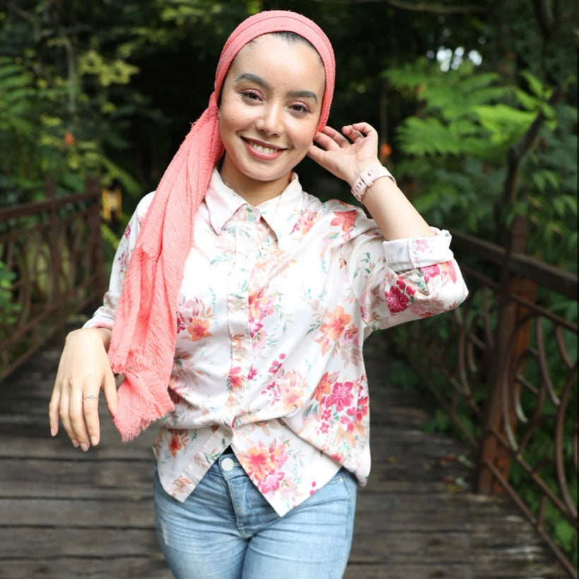 Coral Cotton Hijab