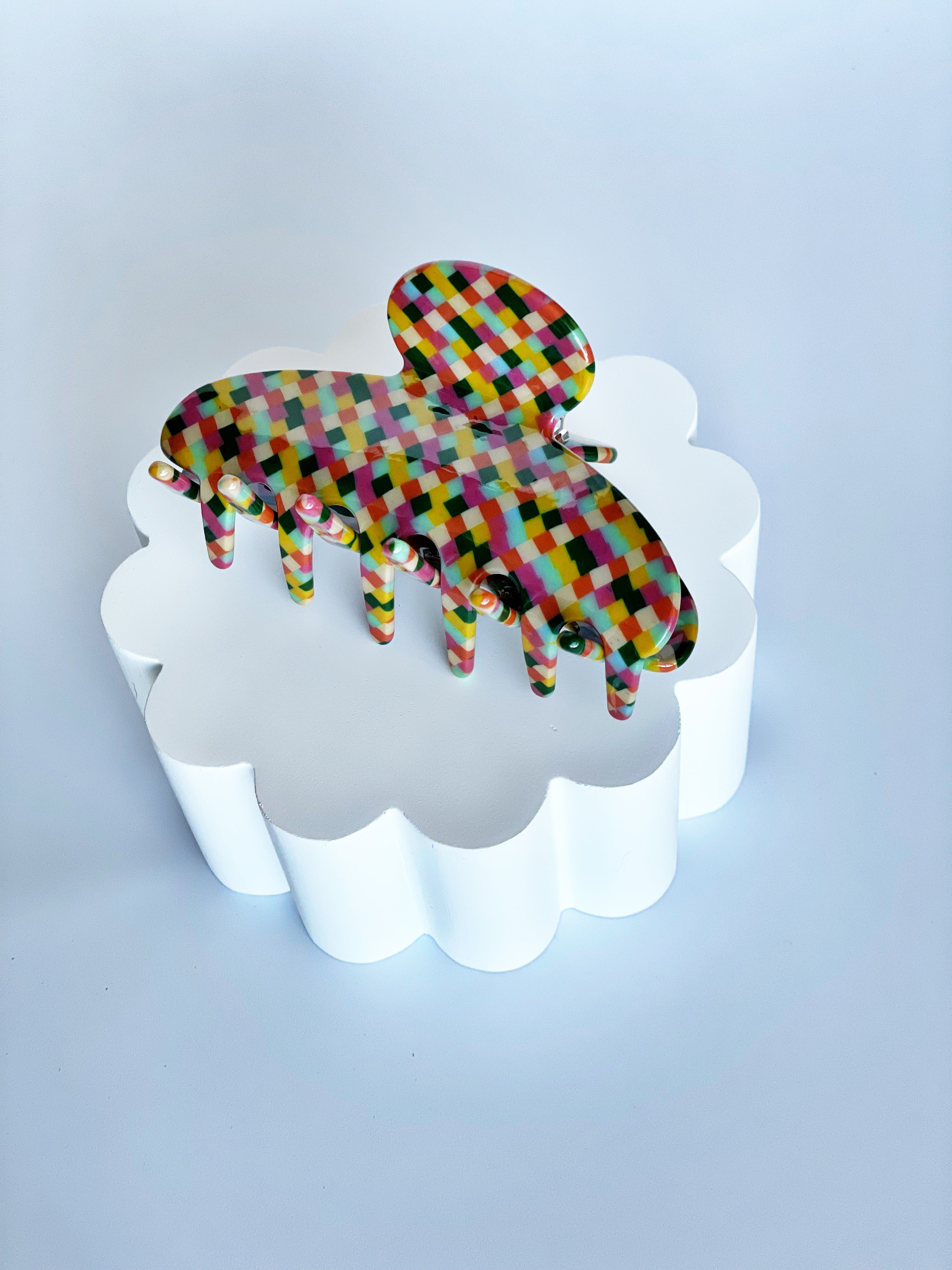 Fall Checkered Claw Clip