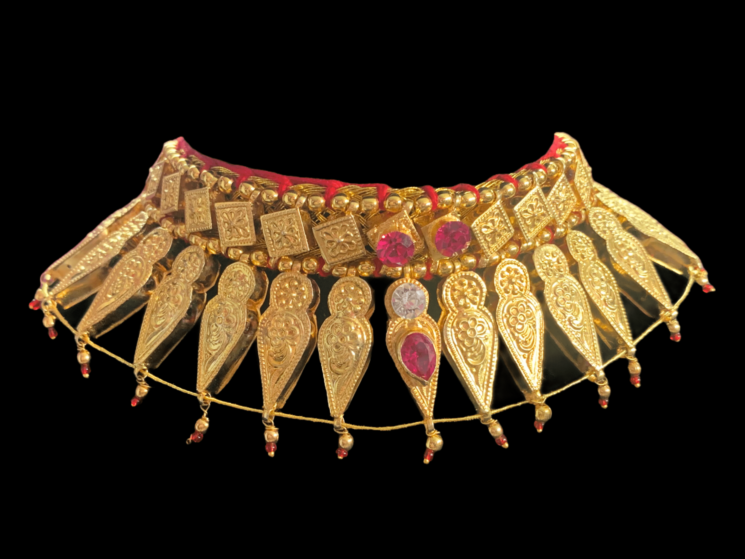 NS337 hyderabadi gold plated champakali necklace only (READY TO SHIP )