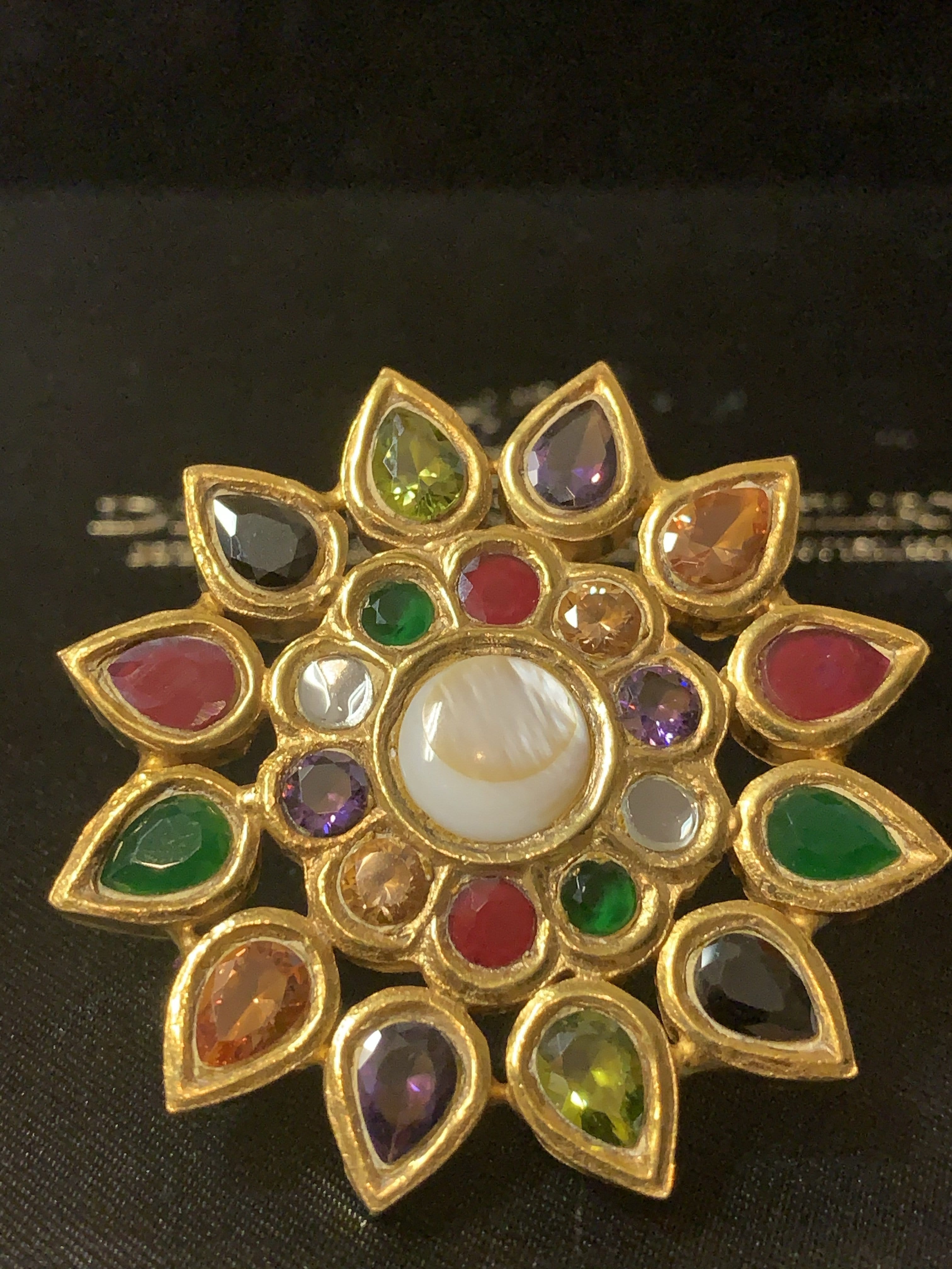 Multicolor Flower kundan ring ( SHIPS IN 3 WEEKS )