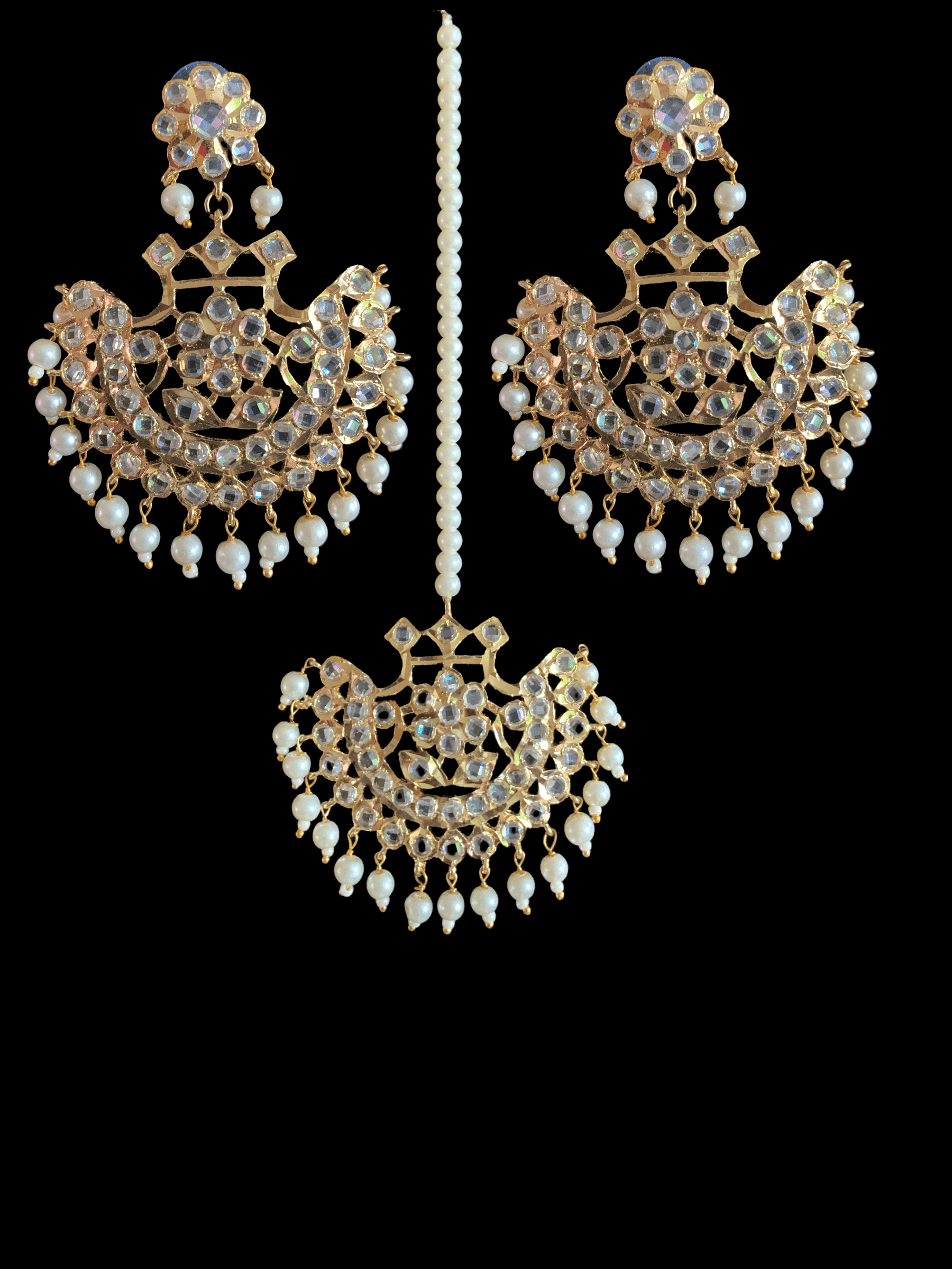 DJET23 Saha chandbali tika in shell pearls ( SHIPS IN 4 WEEKS  )