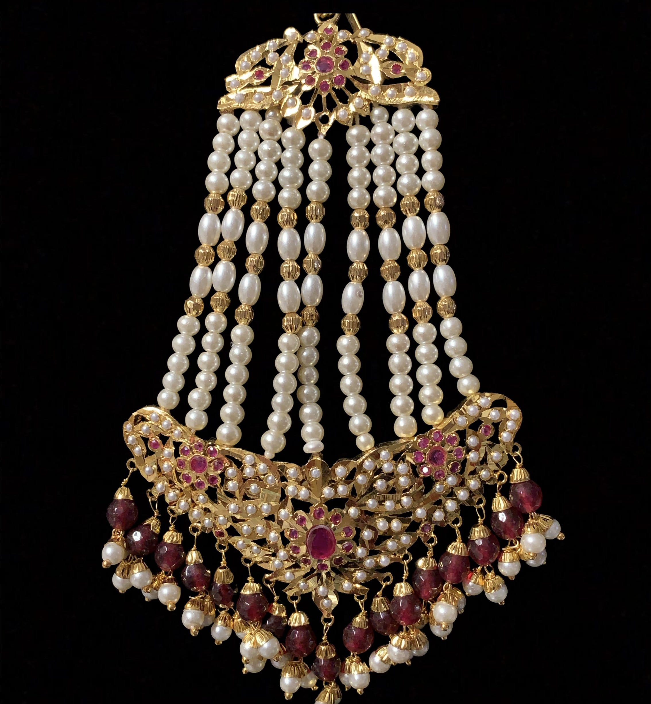 Hema jadau jhoomar in rubies ( SHIPS IN 4 WEEKS )