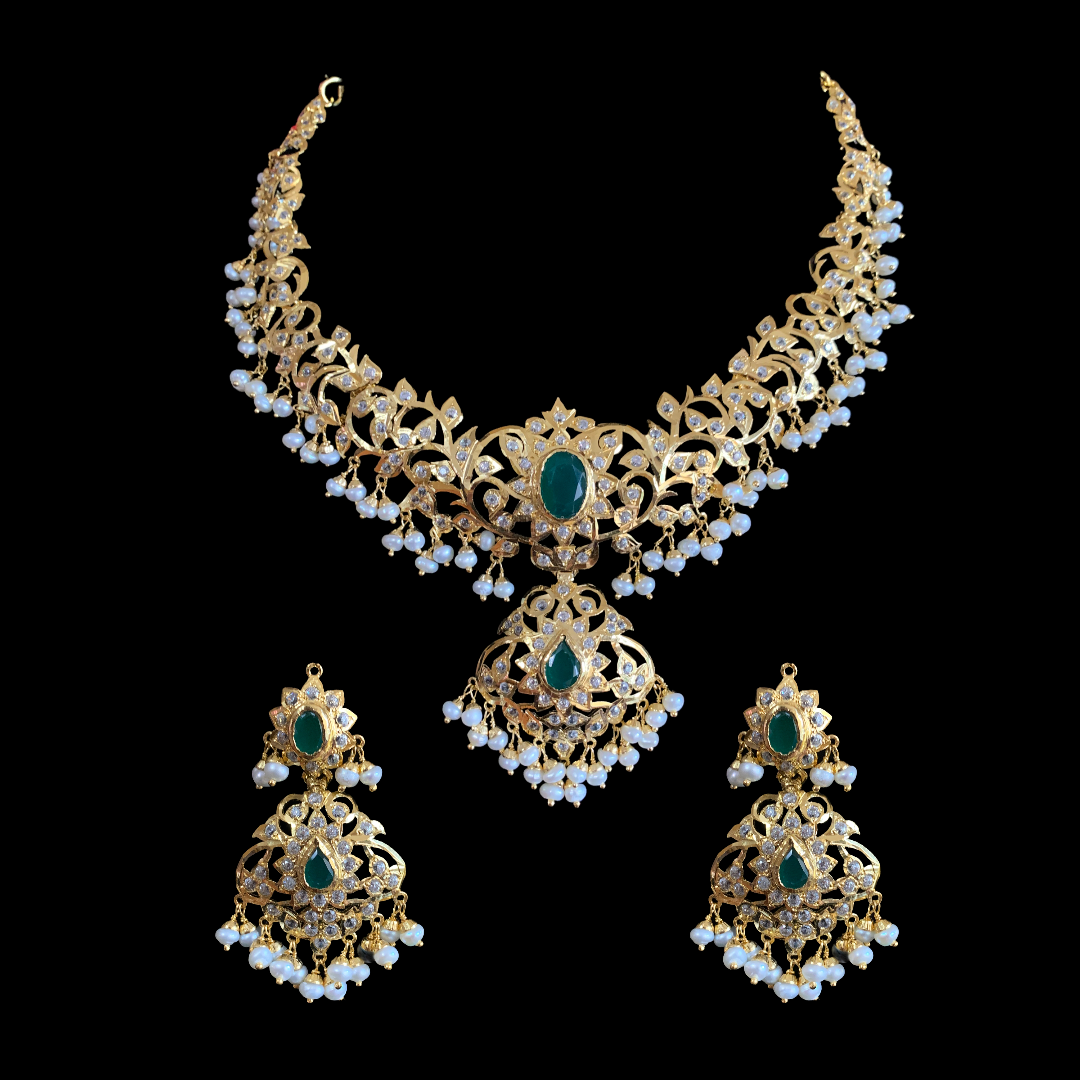 AFSANA  gold plated silver necklace set ( SHIPS IN 5 WEEKS )