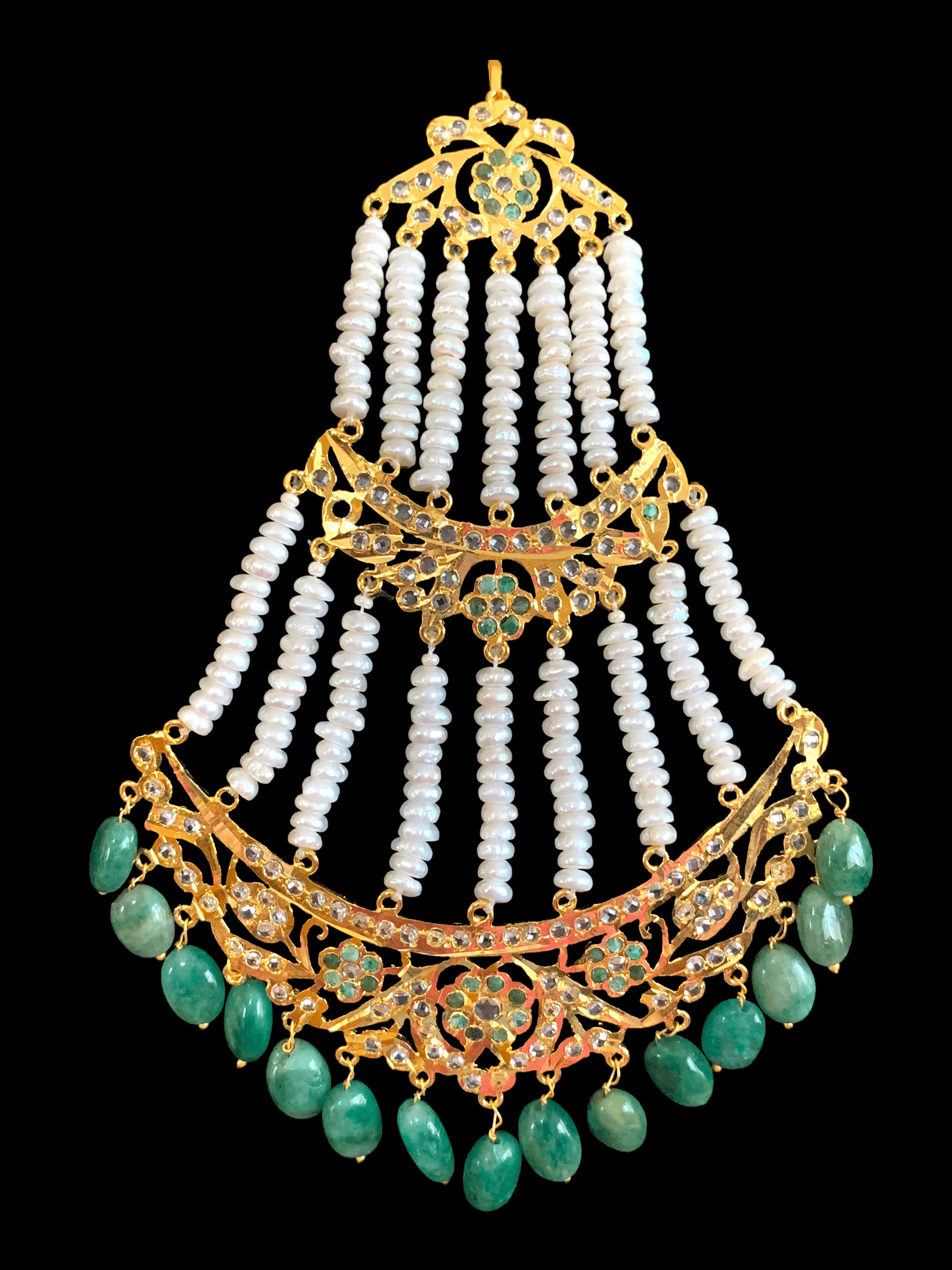 DJHR55  Insia jhoomar in emeralds ( SHIPS IN 2 WEEKS  )