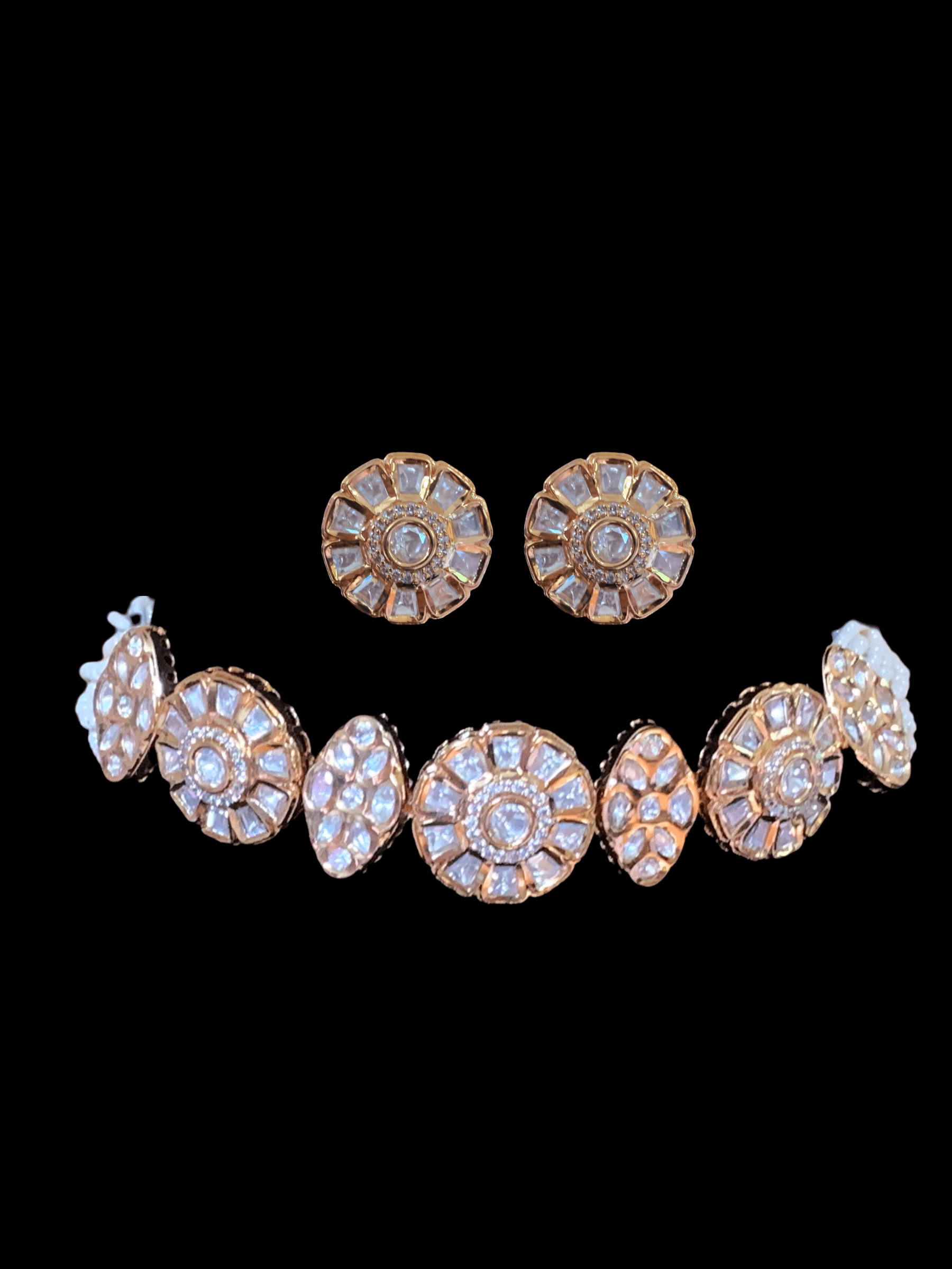 C101 gold plated polki choker ( READY TO SHIP)