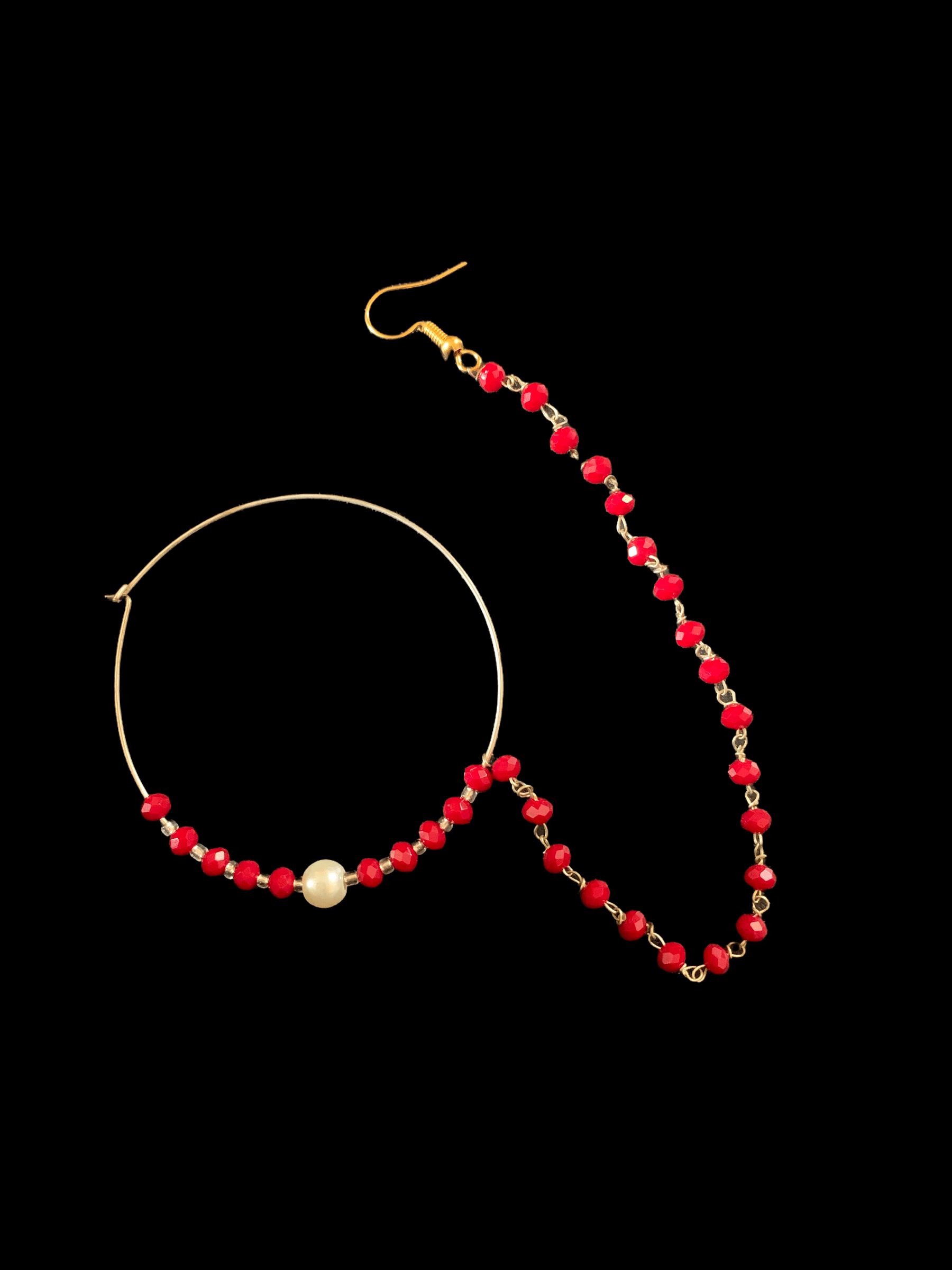 Silver plated  nosering - red( READY TO SHIP)