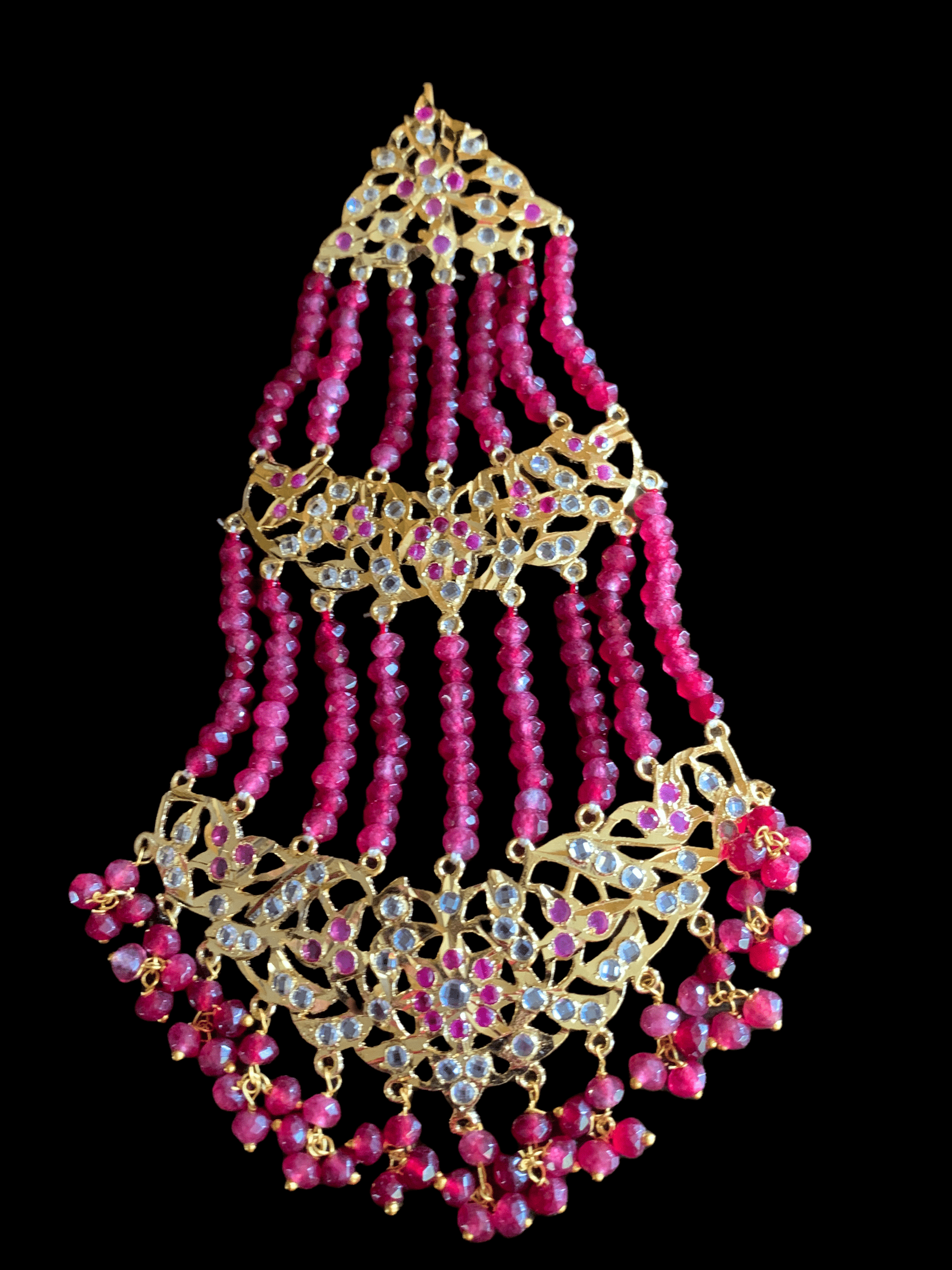 DJHR12  Nisa jhoomar in ruby   ( READY TO SHIP  )