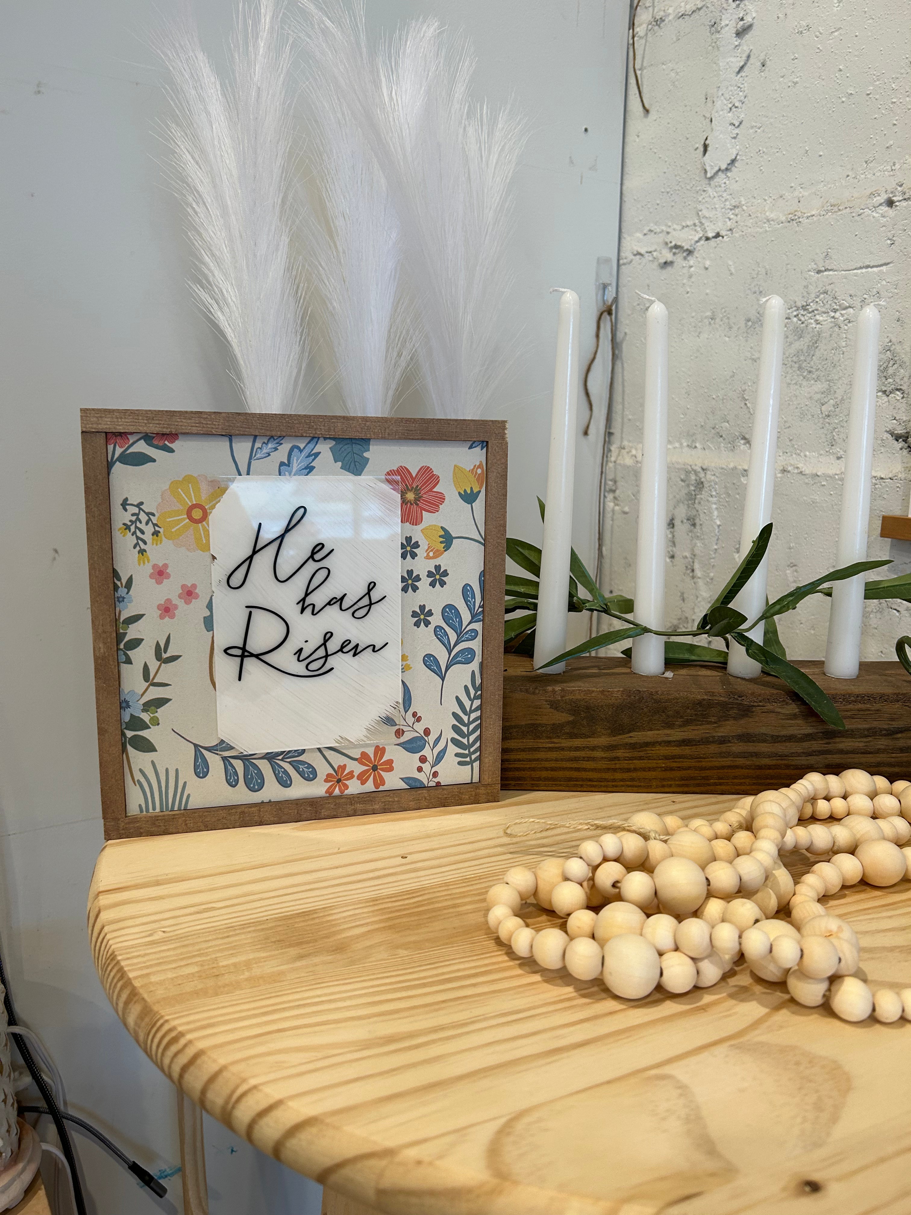 He has Risen modern farmhouse sign / Modern Home decor / Christian art
