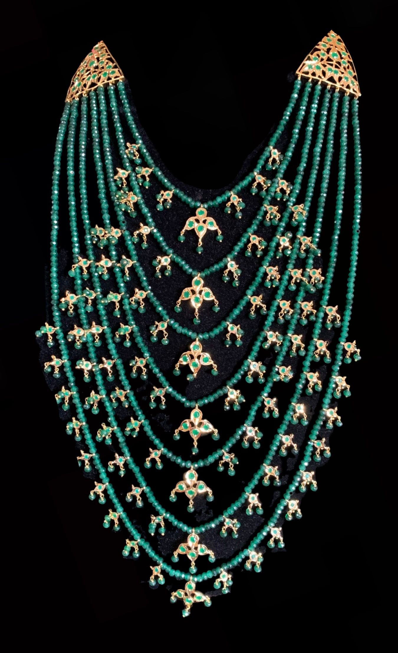 SAT29 Insia bridal satlada in green  beads ( SHIPS IN 4 WEEKS )