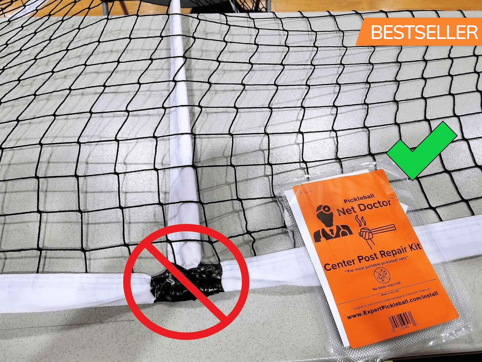 Pickleball Net Doctor (DELUXE Center Post &amp;amp; Pole Sleeve Repair Kit)