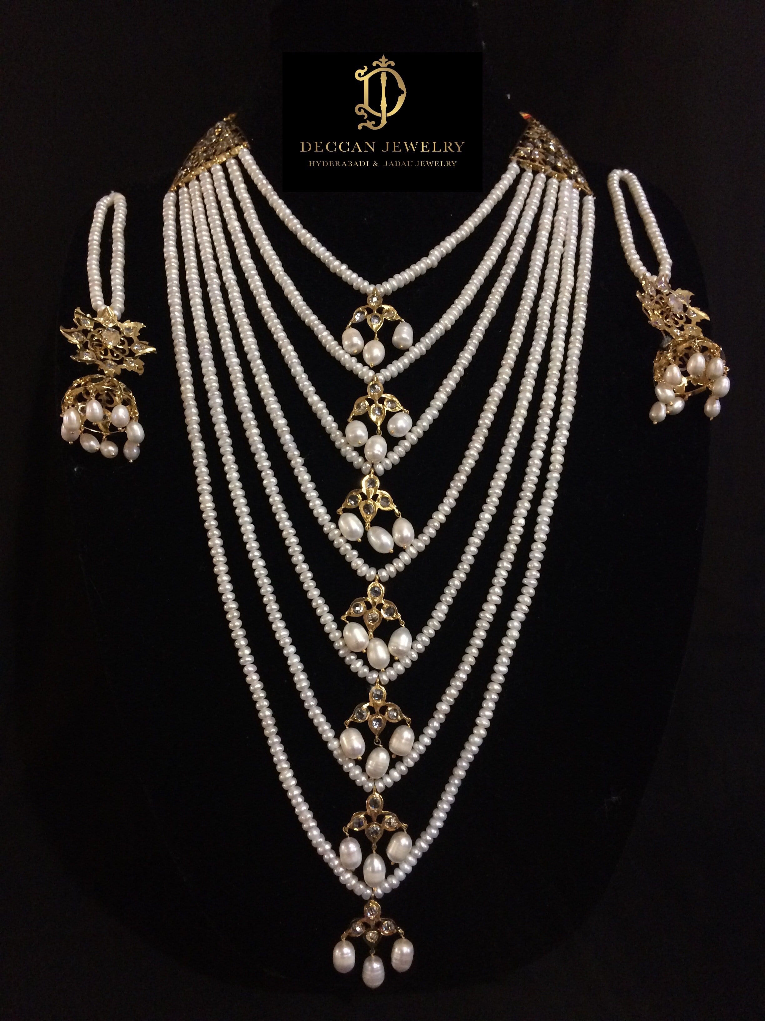 Hyderabadi satlada in fresh water pearls ( SHIPS IN 2 WEEKS )