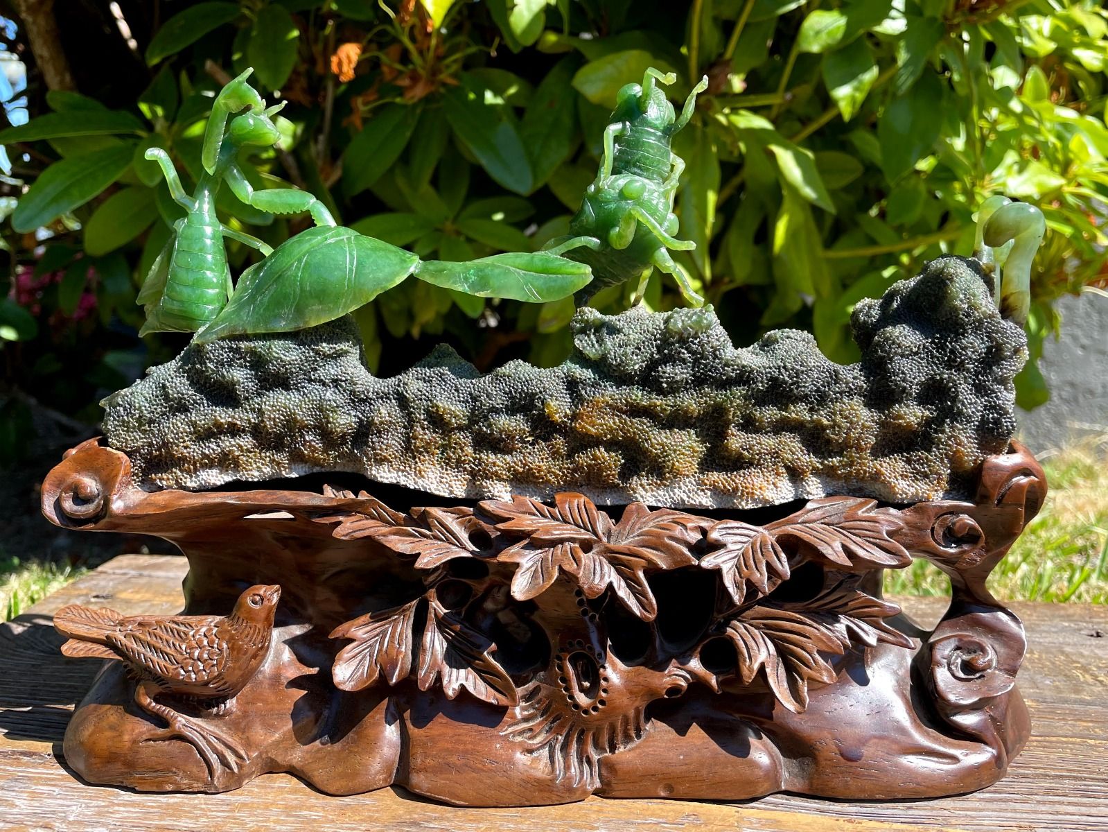 Jade Praying Mantis Carving (as is) * 9.5&amp;quot;