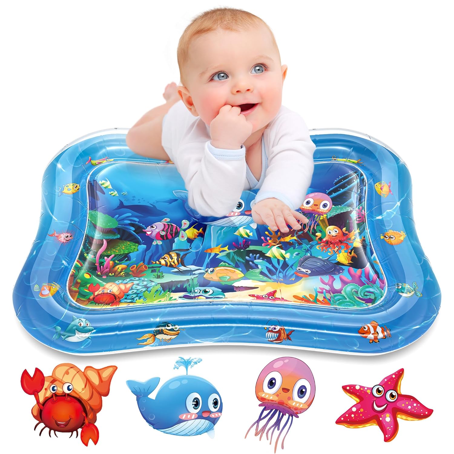 Infinno Inflatable Tummy Time Mat Premium Baby Water Play Mat for Infants and Toddlers Baby Toys for 3 to 24 Months, Strengthen Your Baby&amp;#39;s Muscles, Portable