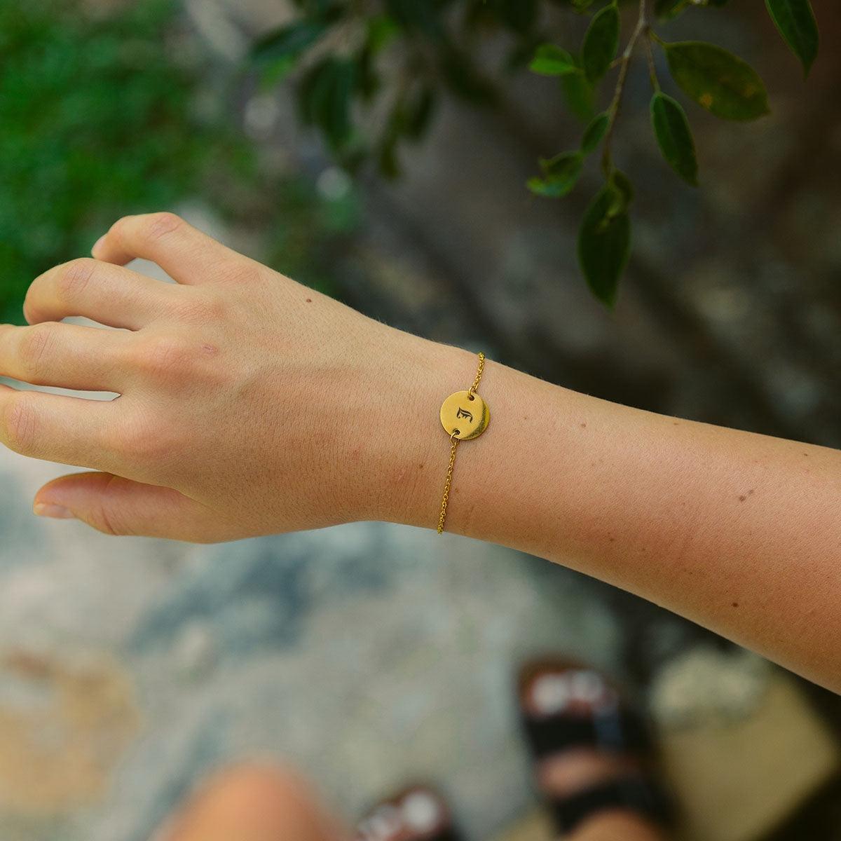 Elegant Initial Coin Bracelet