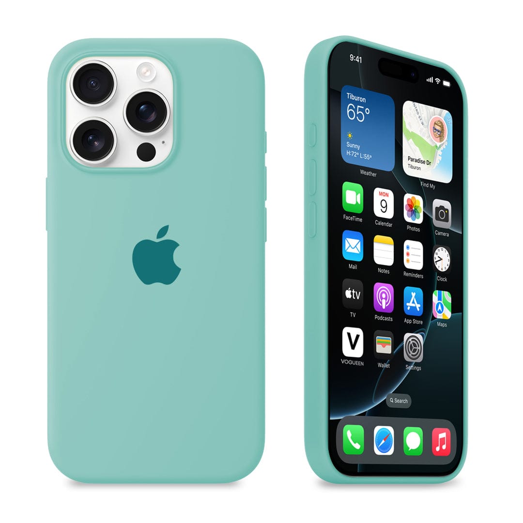 iPhone Silicone Case (Ice Sea Blue)