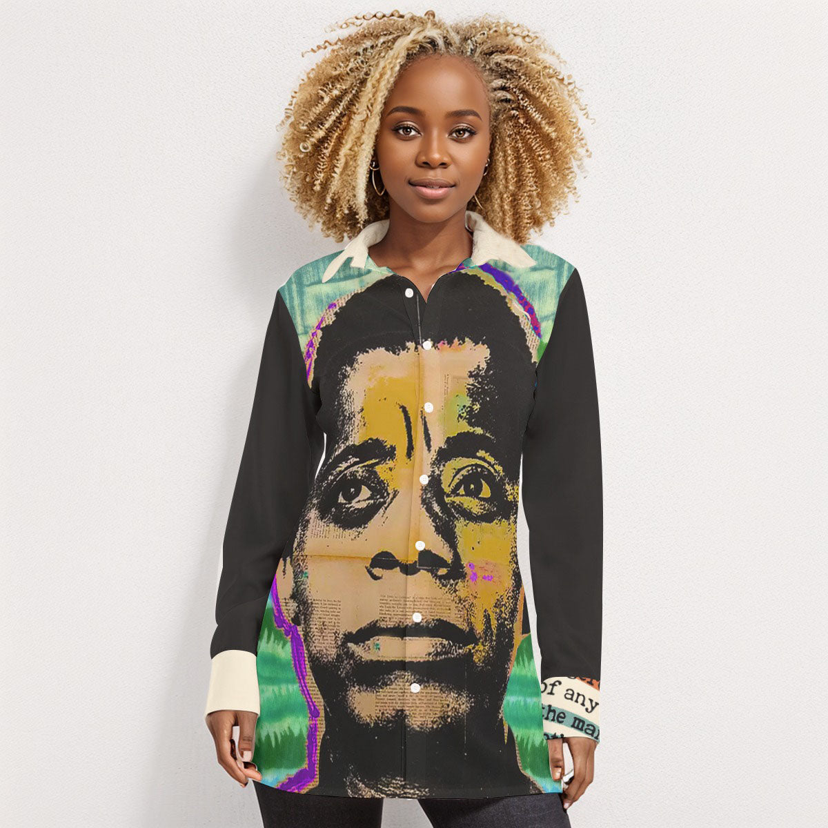 James Baldwin Dangerous Women&amp;#39;s Shirt Cotton poplin HUE+MAN Collective
