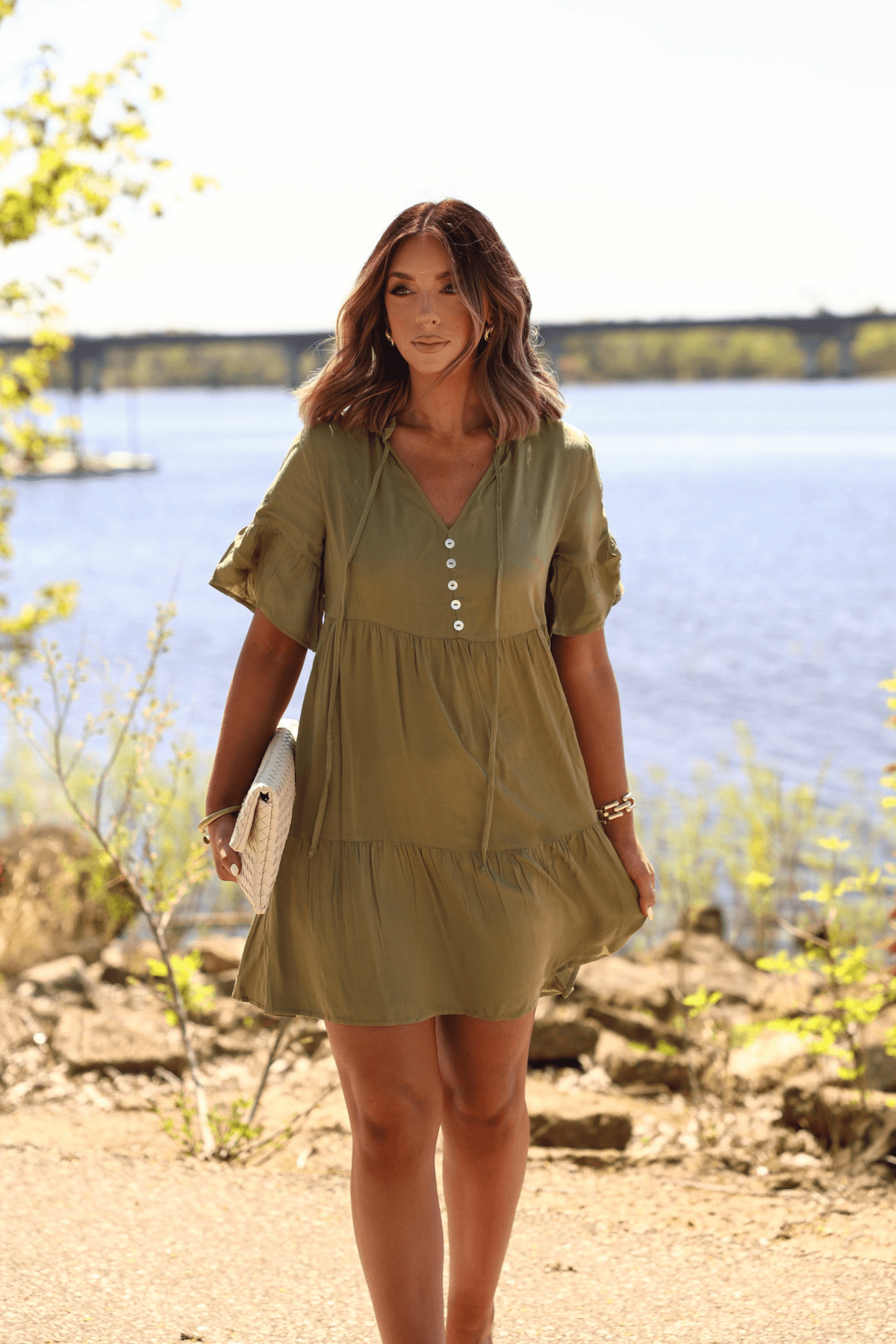Jessica Green Tiered Mini Dress - FINAL SALE