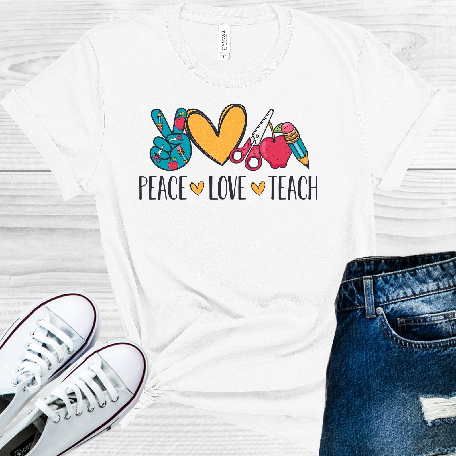 Peace Love Teach Graphic Tee