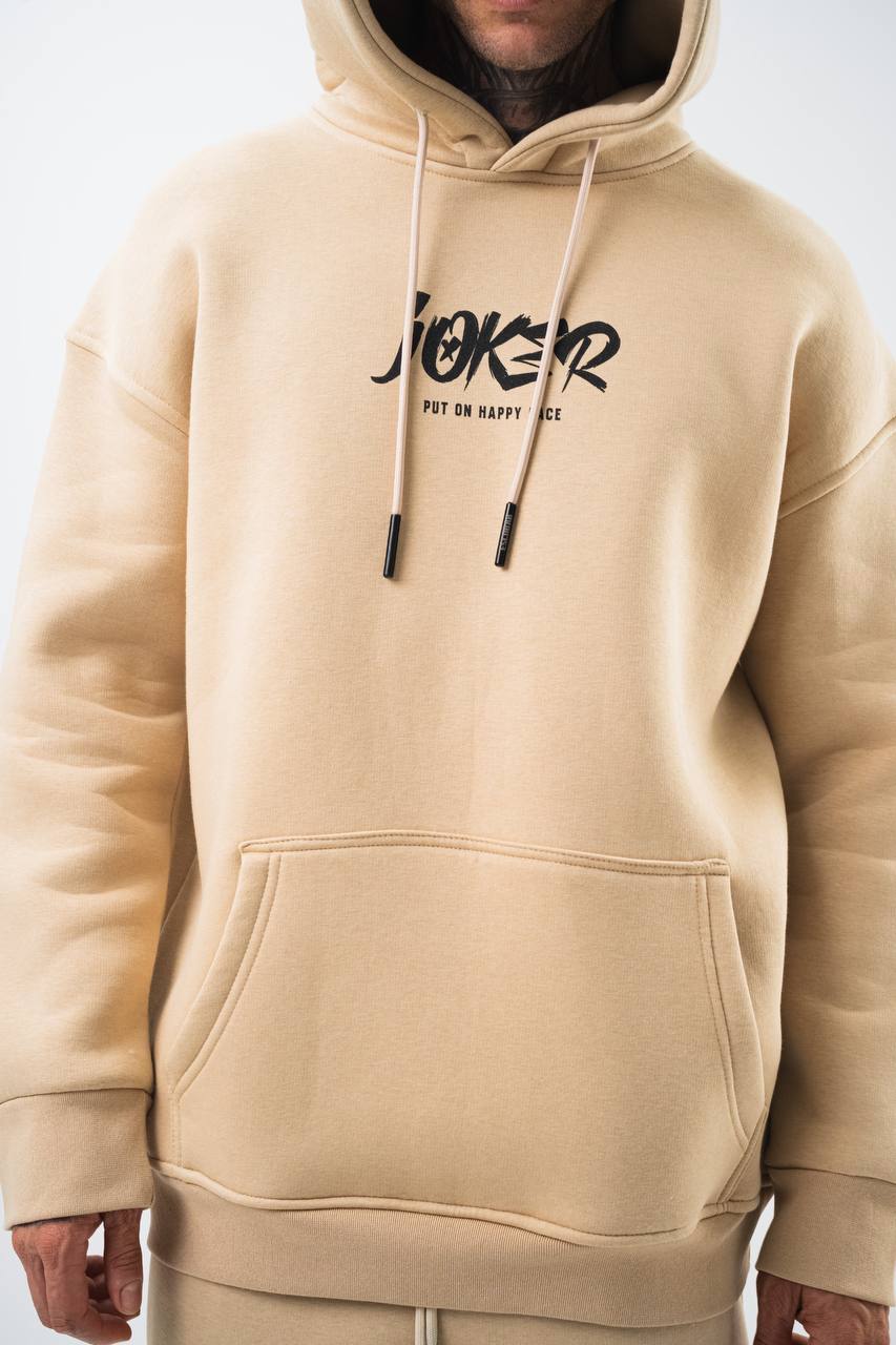 Oversize &#39;Joker&#39; Graphic Hoodie - &#39;Put on a Happy Face&#39; Streetwear Sweatshirt