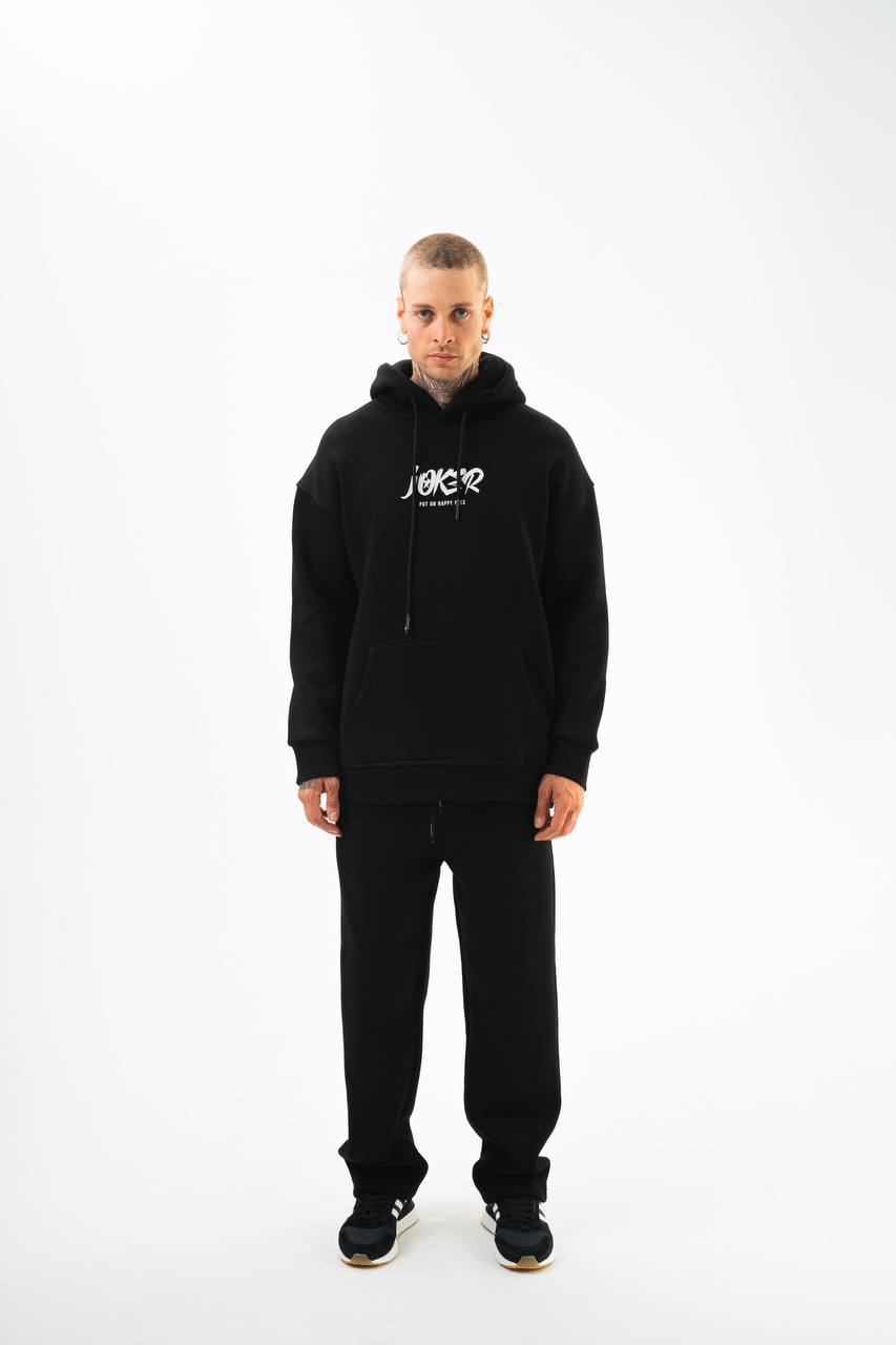 Oversize &#39;Joker&#39; Graphic Hoodie - &#39;Put on a Happy Face&#39; Streetwear Sweatshirt