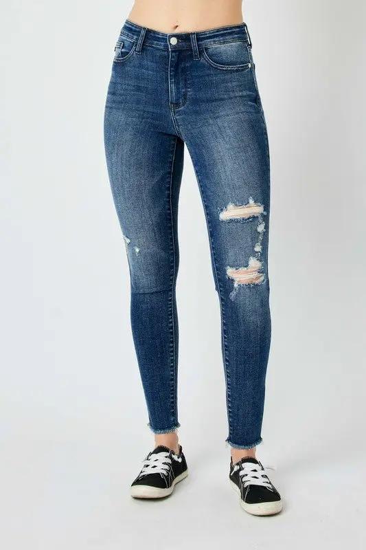 Trendsi Judy Blue High Waist Jeans Women&amp;#39;s Distressed Skinny Jeans USA Ship