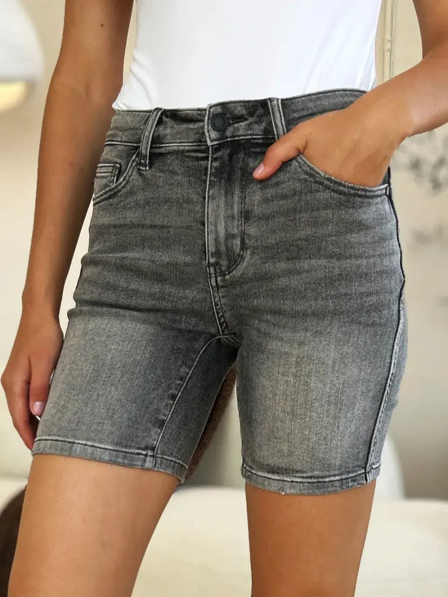 Judy Blue High Waist Denim Shorts Women&amp;#39;s Casual Summer Comfort