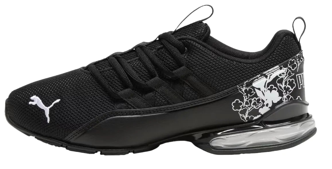 Style Loft Collection x PUMA Black and White Riaze Prowl Floral Lace Up Sneakers, (Size 6.5 US)