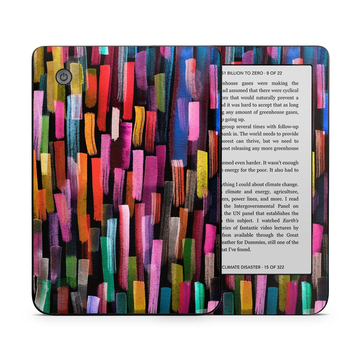 Colorful Brushstrokes Black - Kobo Clara 2E Skin