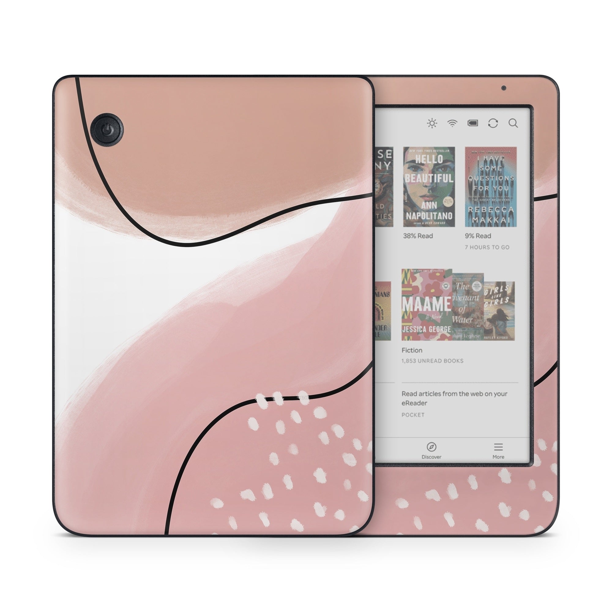 Abstract Pink and Brown - Kobo Clara Colour Skin