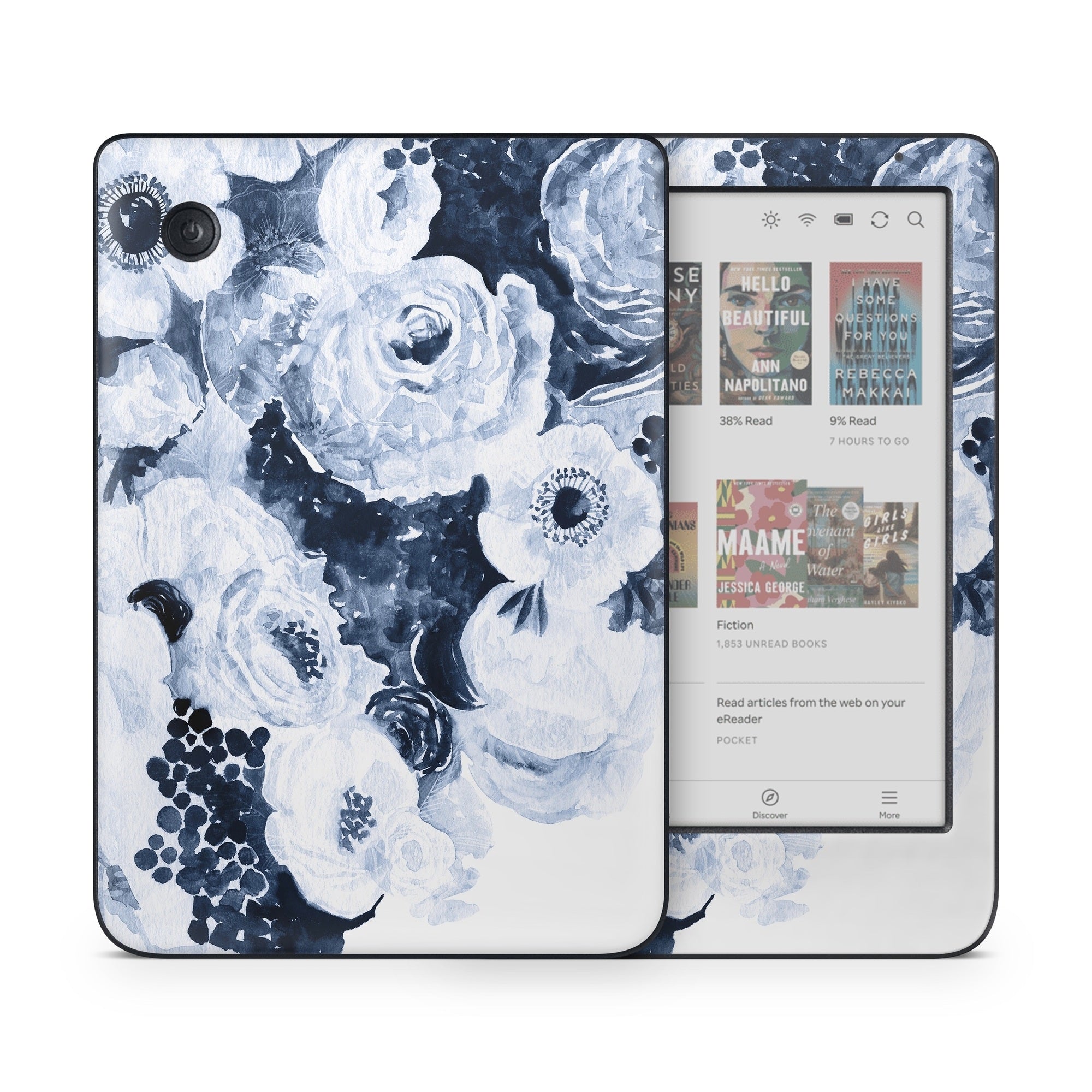 Blue Blooms - Kobo Clara Colour Skin