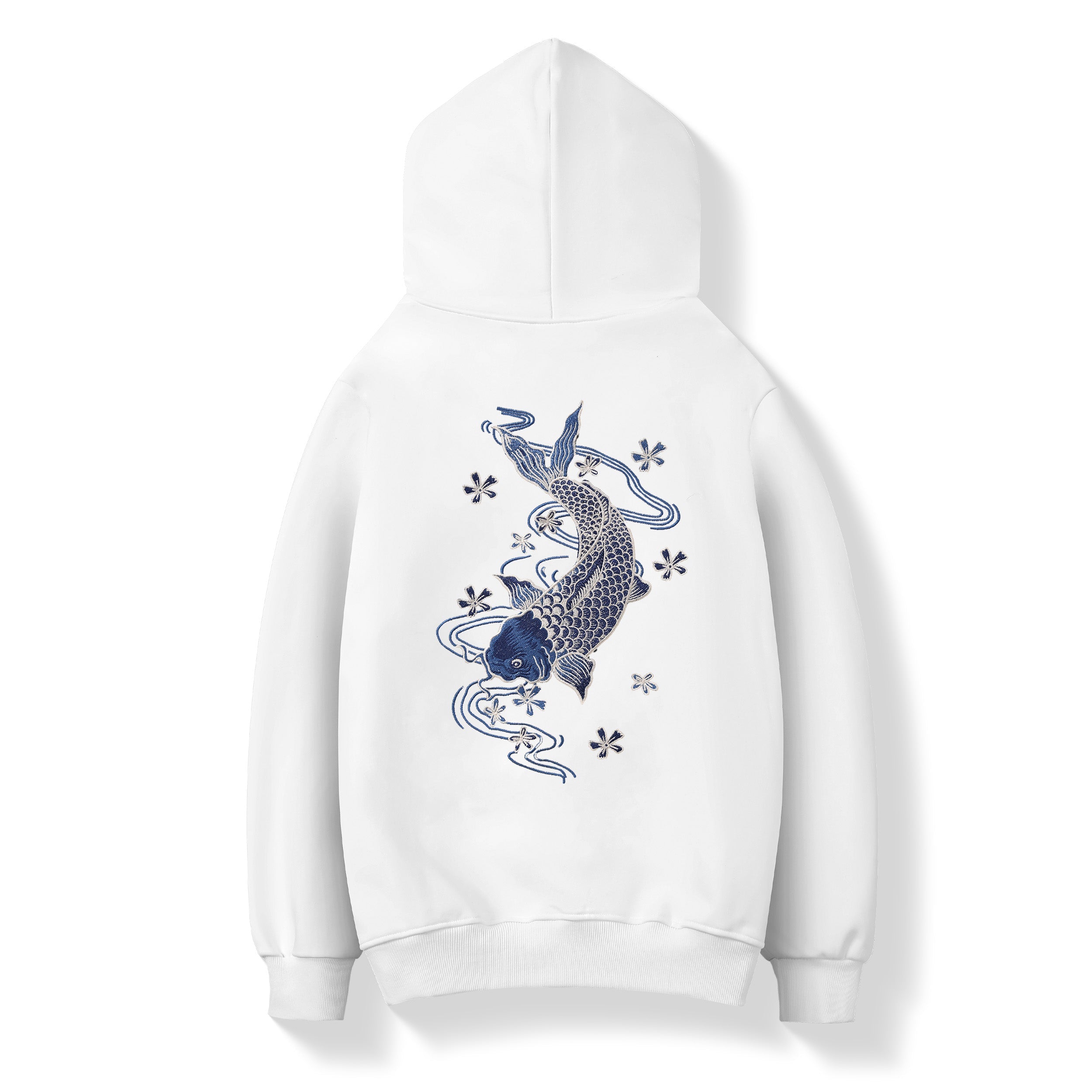 KH9015 Blue Koi Embroidery Hoodie