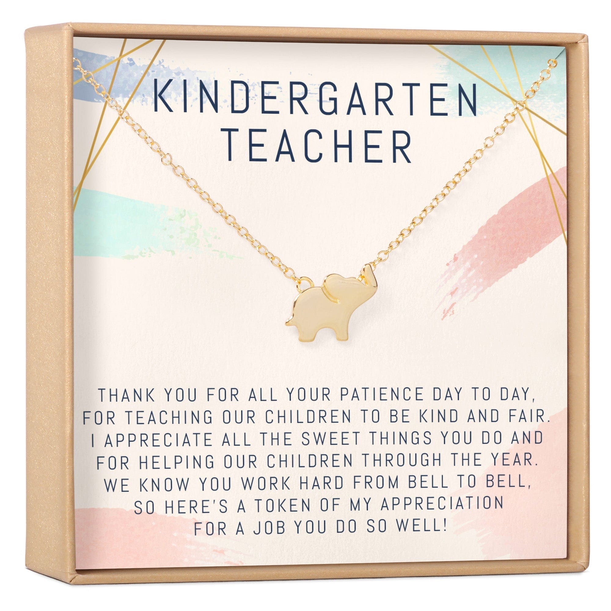 KINDERGARTEN TEACHER ELEPHANT PENDANT NECKLACE