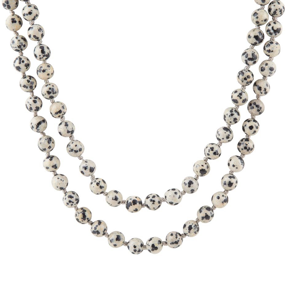 Knotted Dalmatian Jasper Necklace