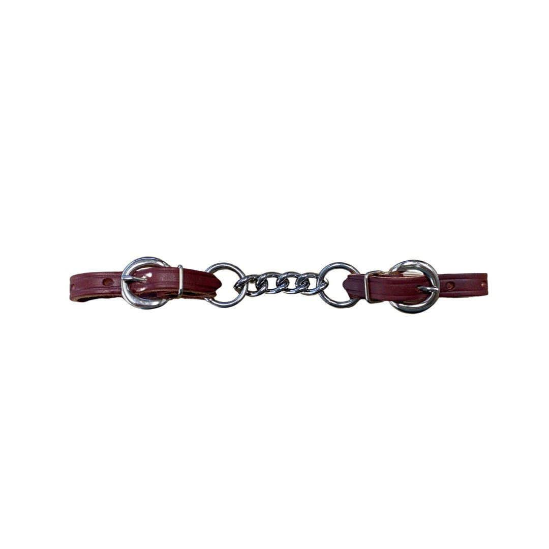 AJ Tack Latigo Leather Curb Chain