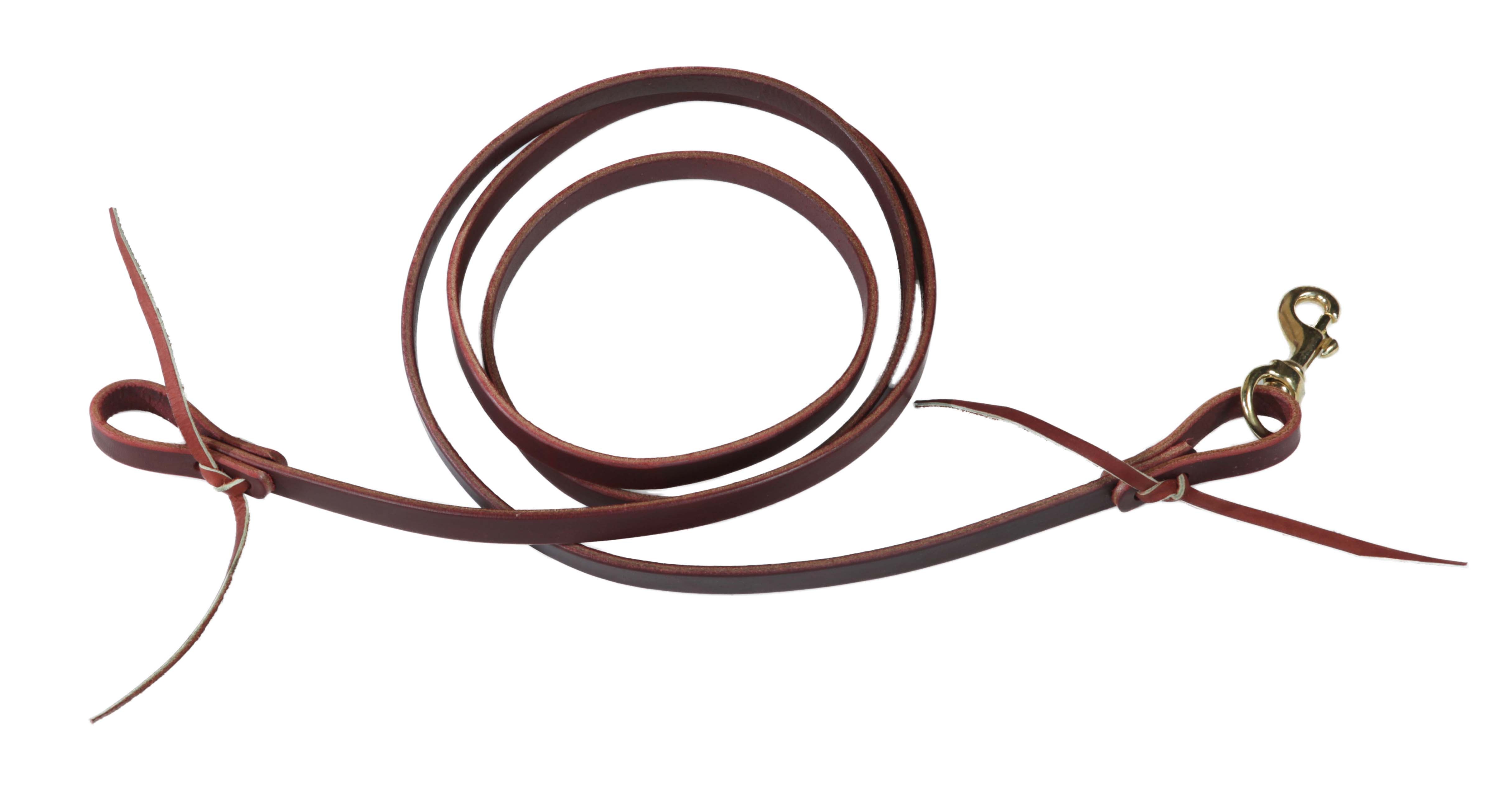 AJ Tack Latigo Leather Flat Roping Reins - 1/2in x 8ft
