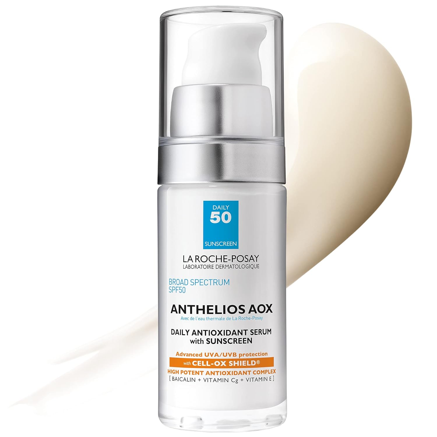 La Roche-Posay Anthelios AOX Daily Antioxidant Serum with SPF, Face Moisturizer with Sunscreen and Vitamin C &amp;amp; E, Oil Free Face Sunscreen for Sensitive Skin, Moisturizing Sun Protection